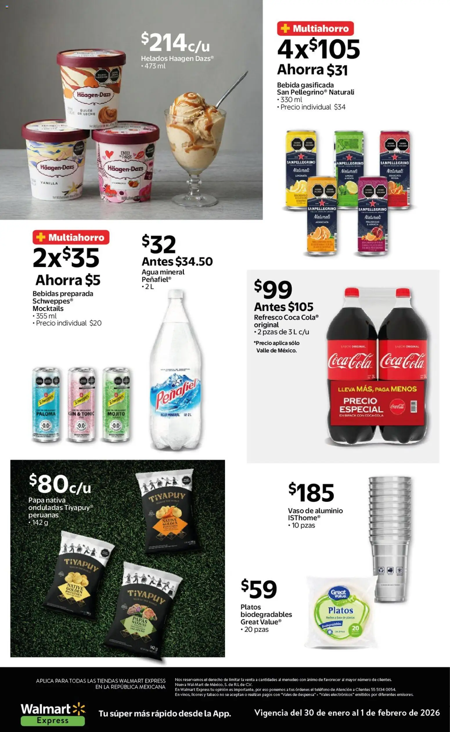 Nuevas ofertas de Walmart Express válidas en toda la República Mexicana desde el 30.01.2026. ¡Encuentra las mejores ofertas en Walmart Express folleto Ofertas! | Página: 7 | Productos: Gin, Refresco, Agua, Teléfono