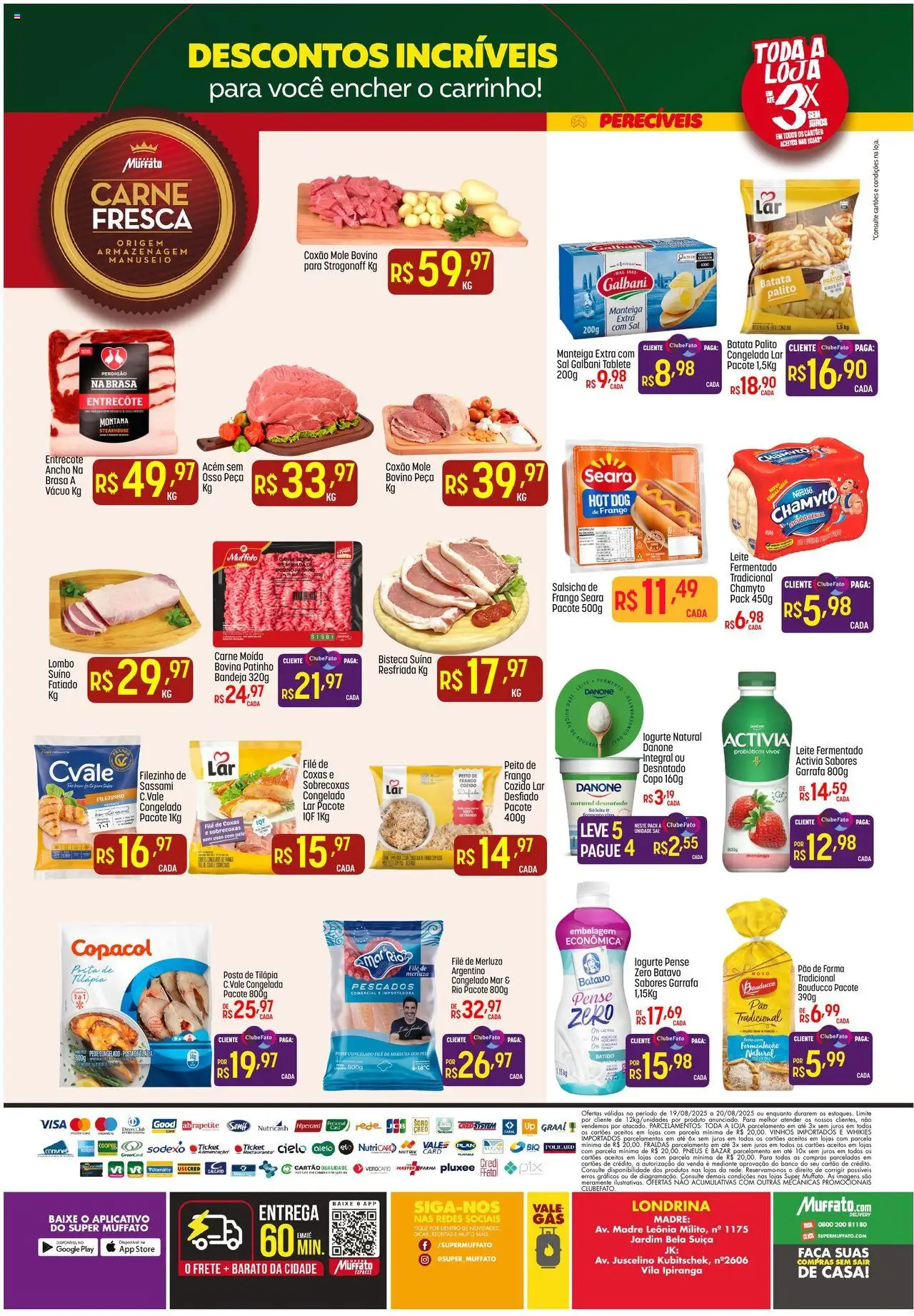 Super Muffato Folheto - válido de 19.08.2025 | Página: 2 | Produtos: Tilápia, Batata, Frango, Leite fermentado