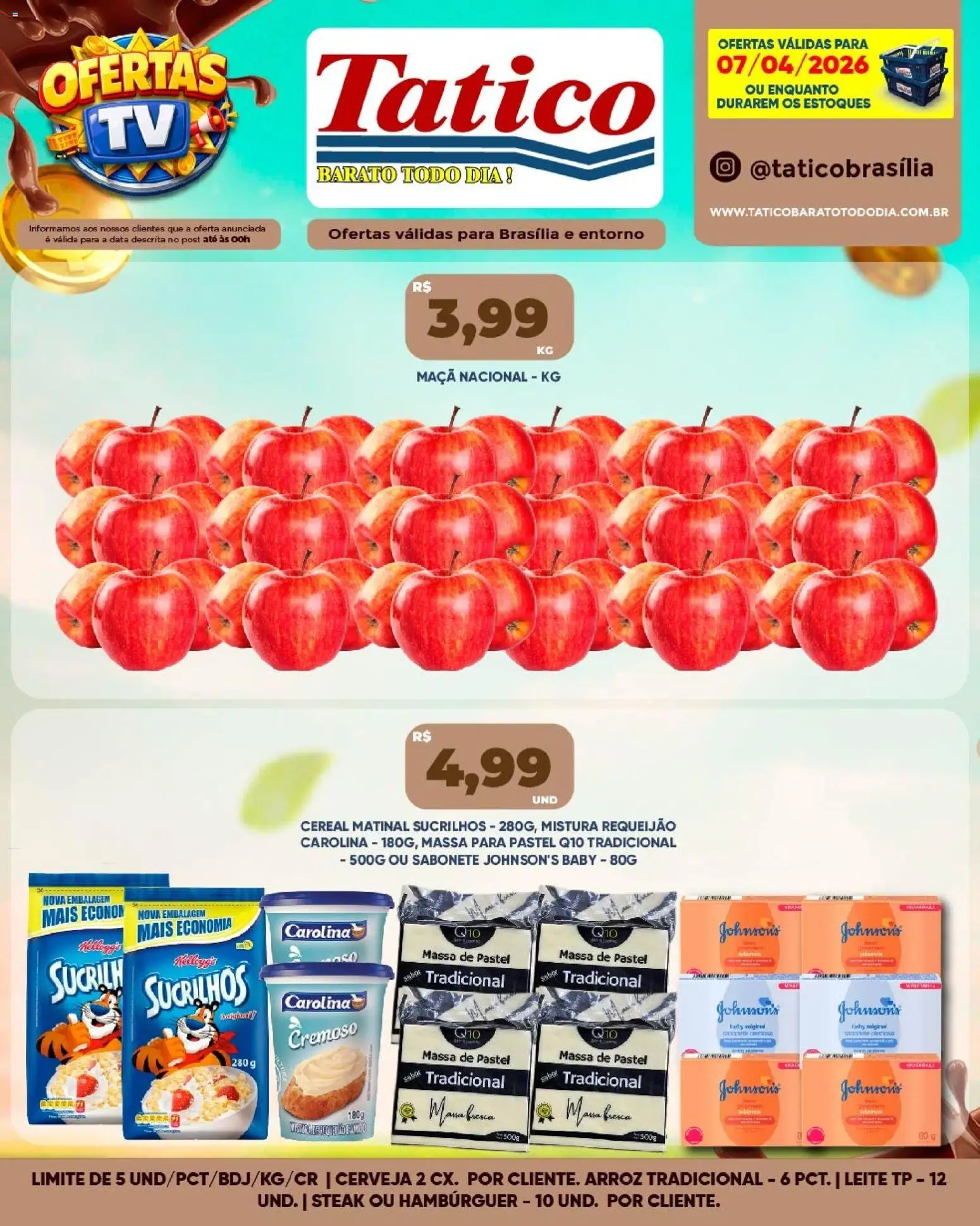 Tatico Folheto - válido de 07.04.2026 | Página: 4 | Produtos: Arroz, Massa, Sucrilhos, Hambúrguer