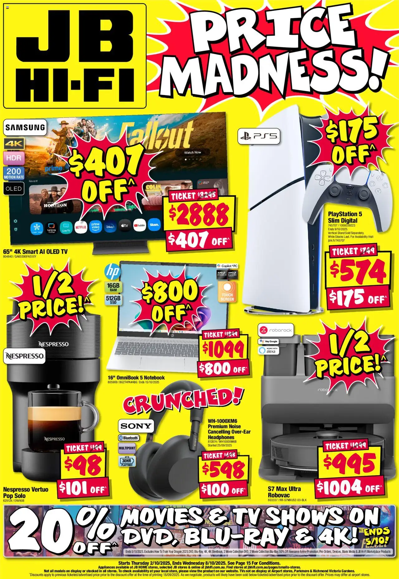 JB Hi-Fi catalogue - valid from 02.10.2025 | Page: 1 | Products: Notebook, Tv, Headphones, Playstation