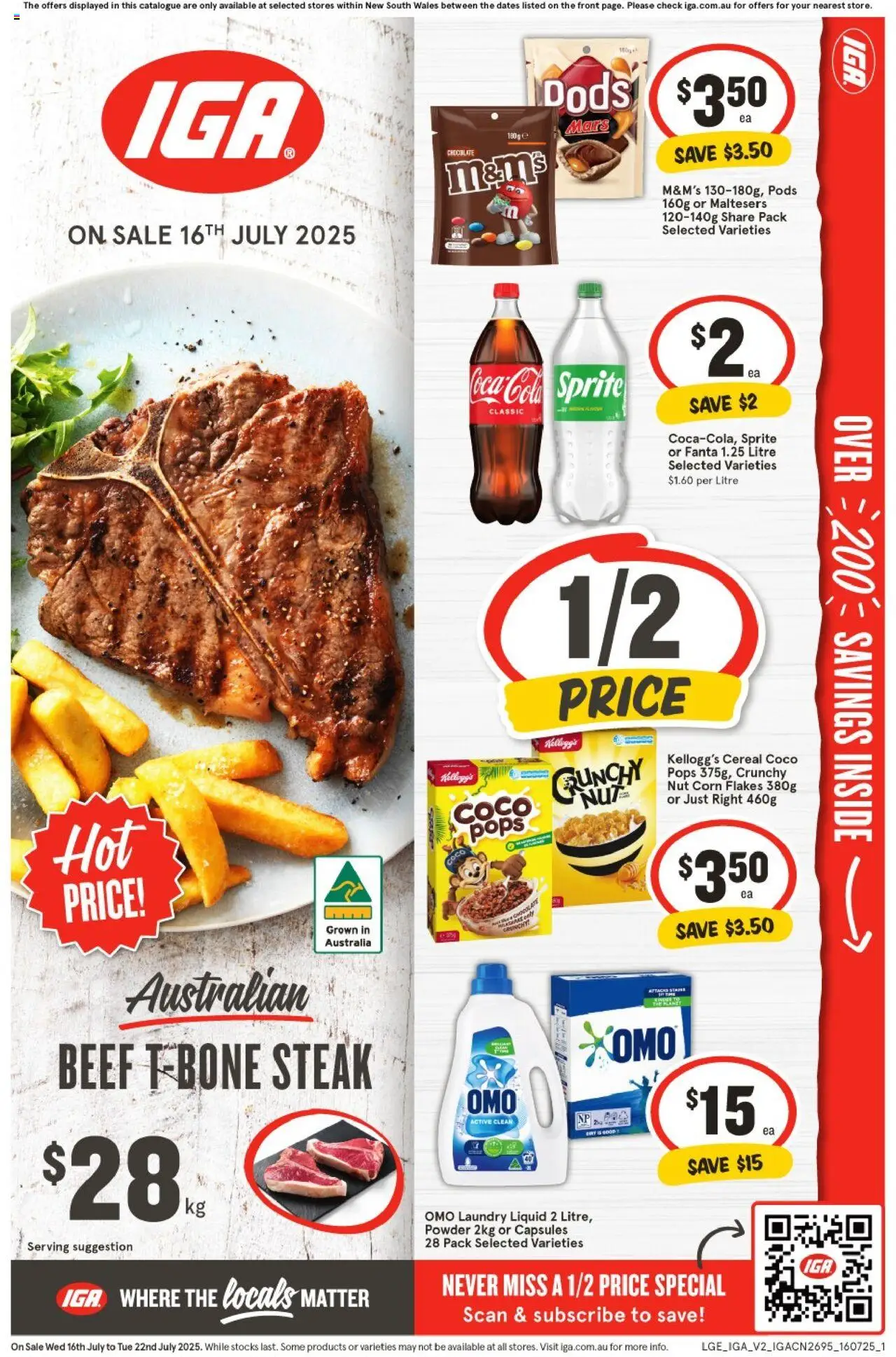 IGA catalogue - valid from 16.07.2025 | Page: 1 | Products: Chocolate, Beef, Cereal, Steak