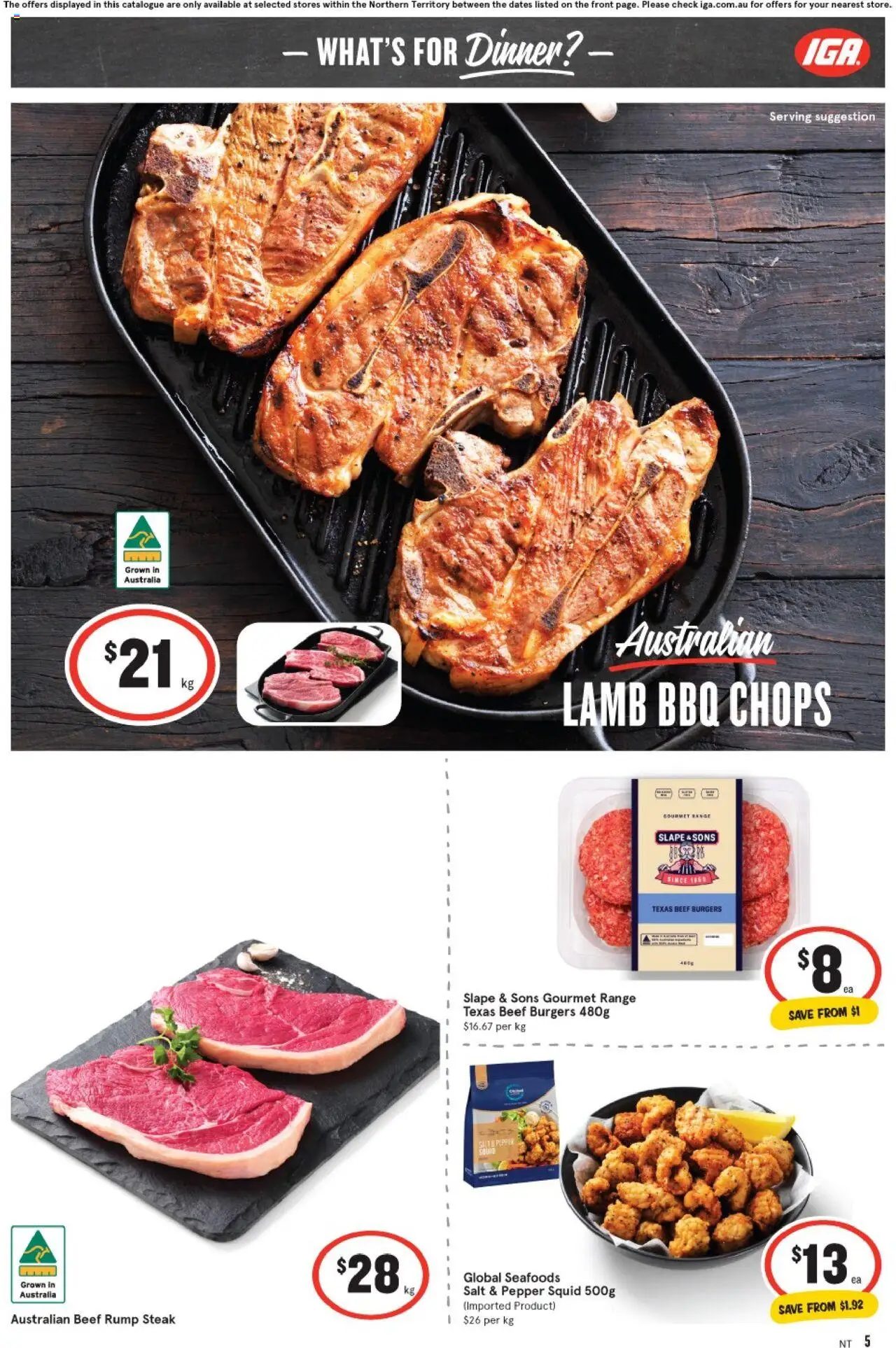 IGA catalogue - valid from 20.08.2025 | Page: 5 | Products: Lamb, Beef, Steak, Pepper
