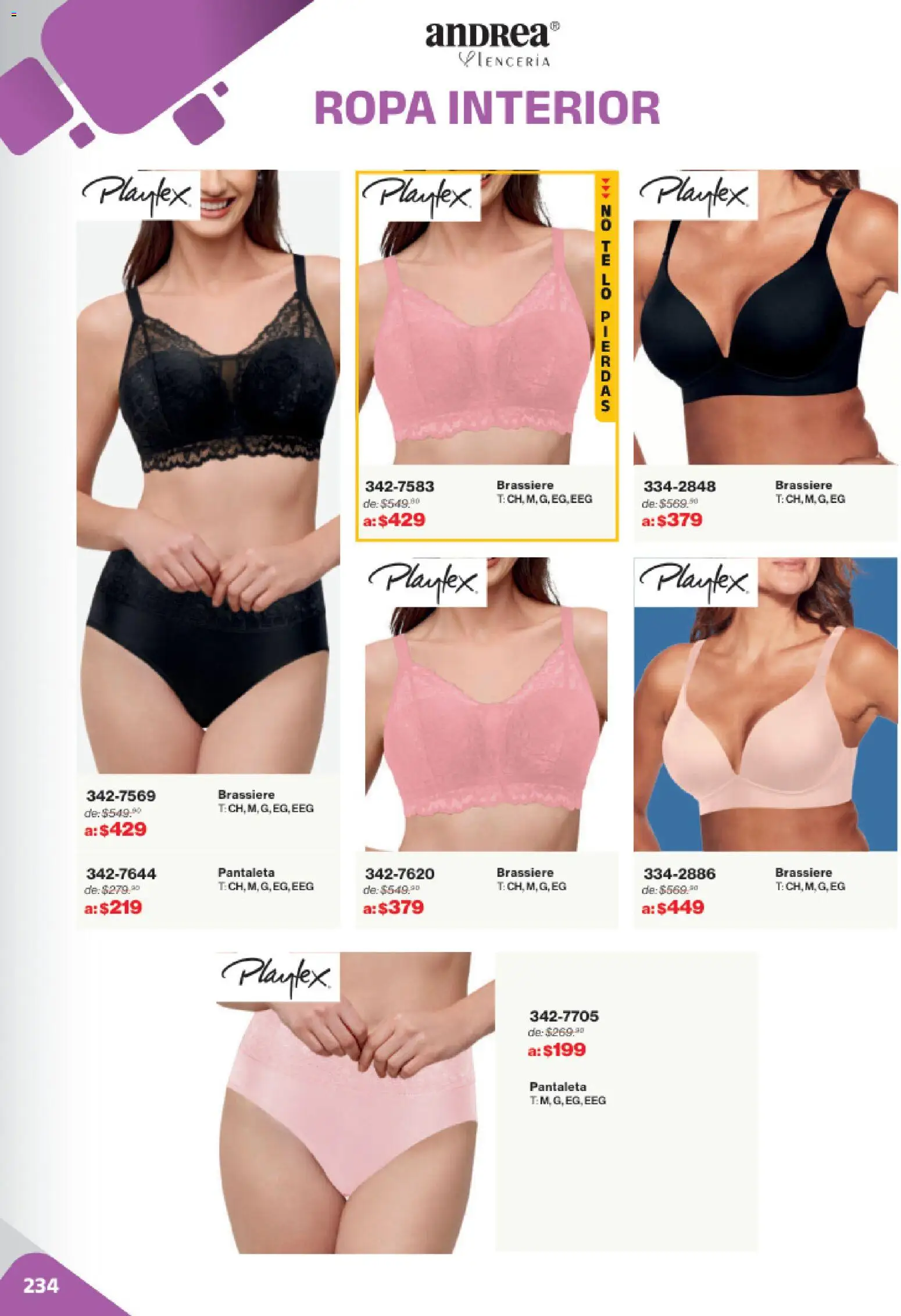 Nuevas ofertas de Andrea válidas en toda la República Mexicana desde el 02.11.2025. ¡Encuentra las mejores ofertas en Andrea catálogo Outlet! | Página: 234 | Productos: Ropa, Ropa interior