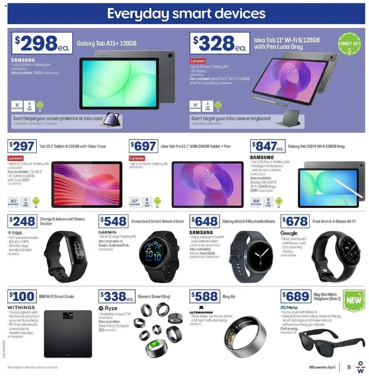 Officeworks catalogue - valid from 31.03.2026 | Page: 9 | Products: Battery, Watch, Keyboard, Tools