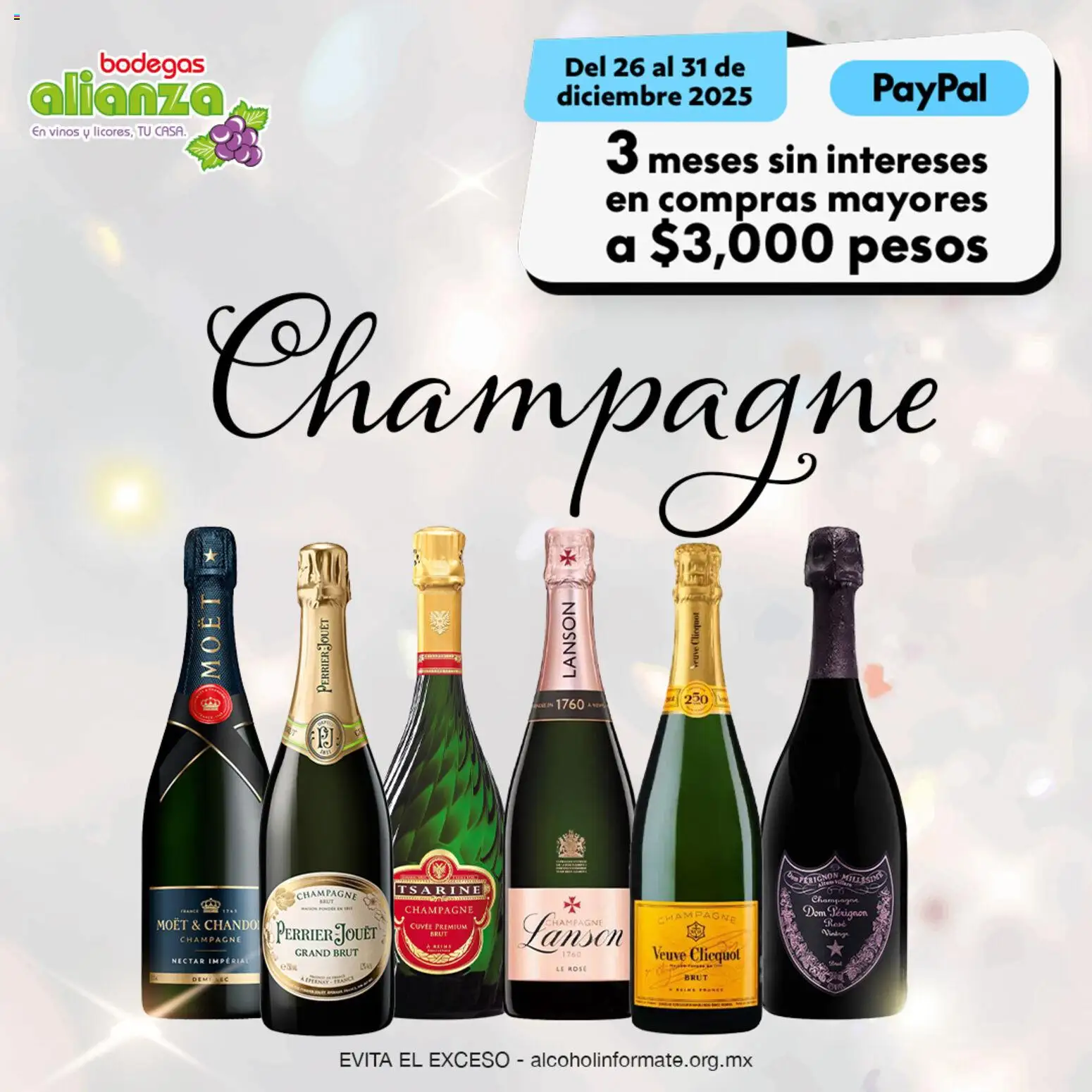 Nuevas ofertas de Bodegas Alianza válidas en toda la República Mexicana desde el 26.12.2025. ¡Encuentra las mejores ofertas en Bodegas Alianza catálogo Champagne ! | Página: 1 | Productos: Champagne