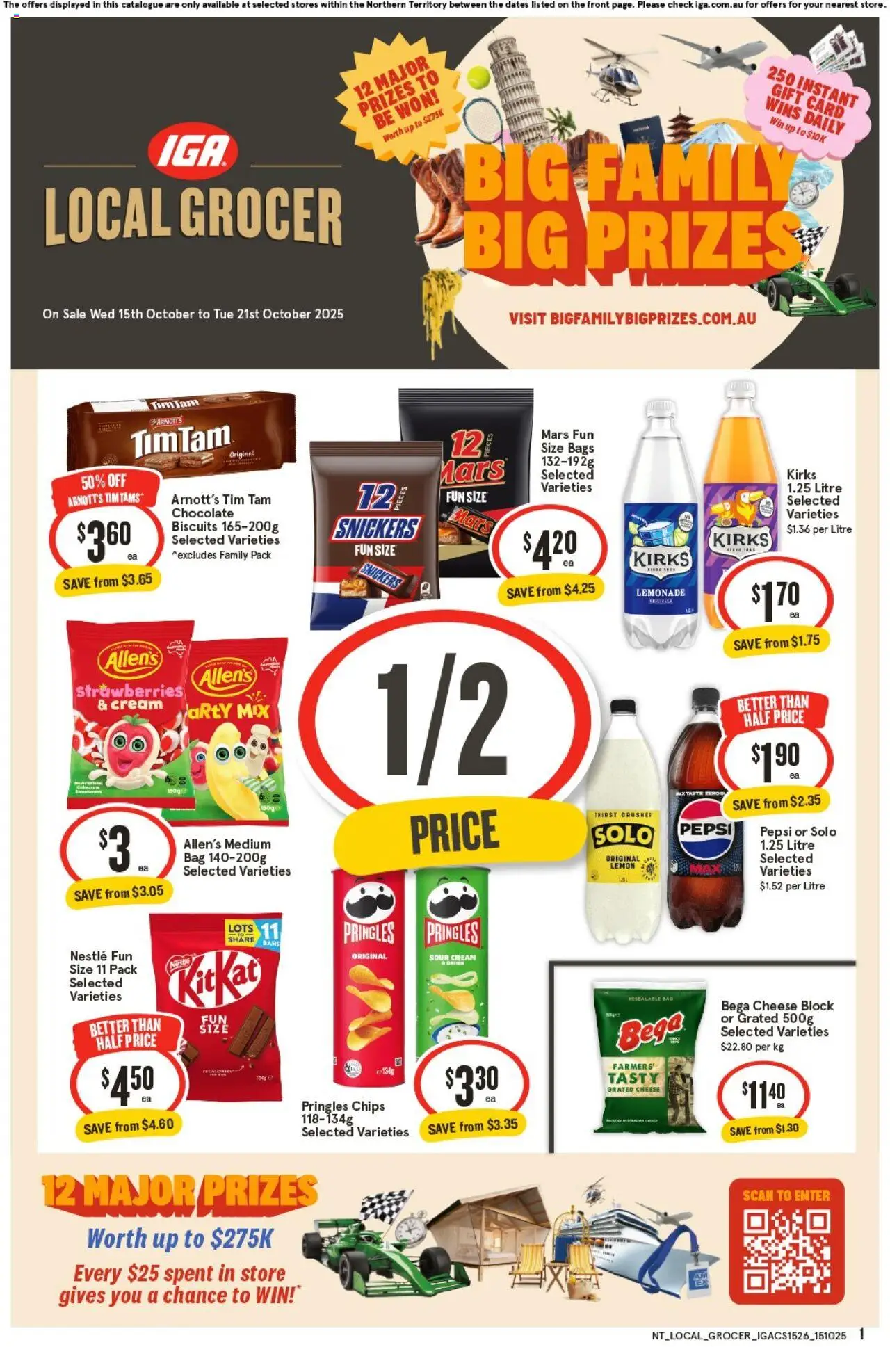 IGA catalogue - valid from 15.10.2025 | Page: 1 | Products: Cheese, Sour cream, Chips, Cream