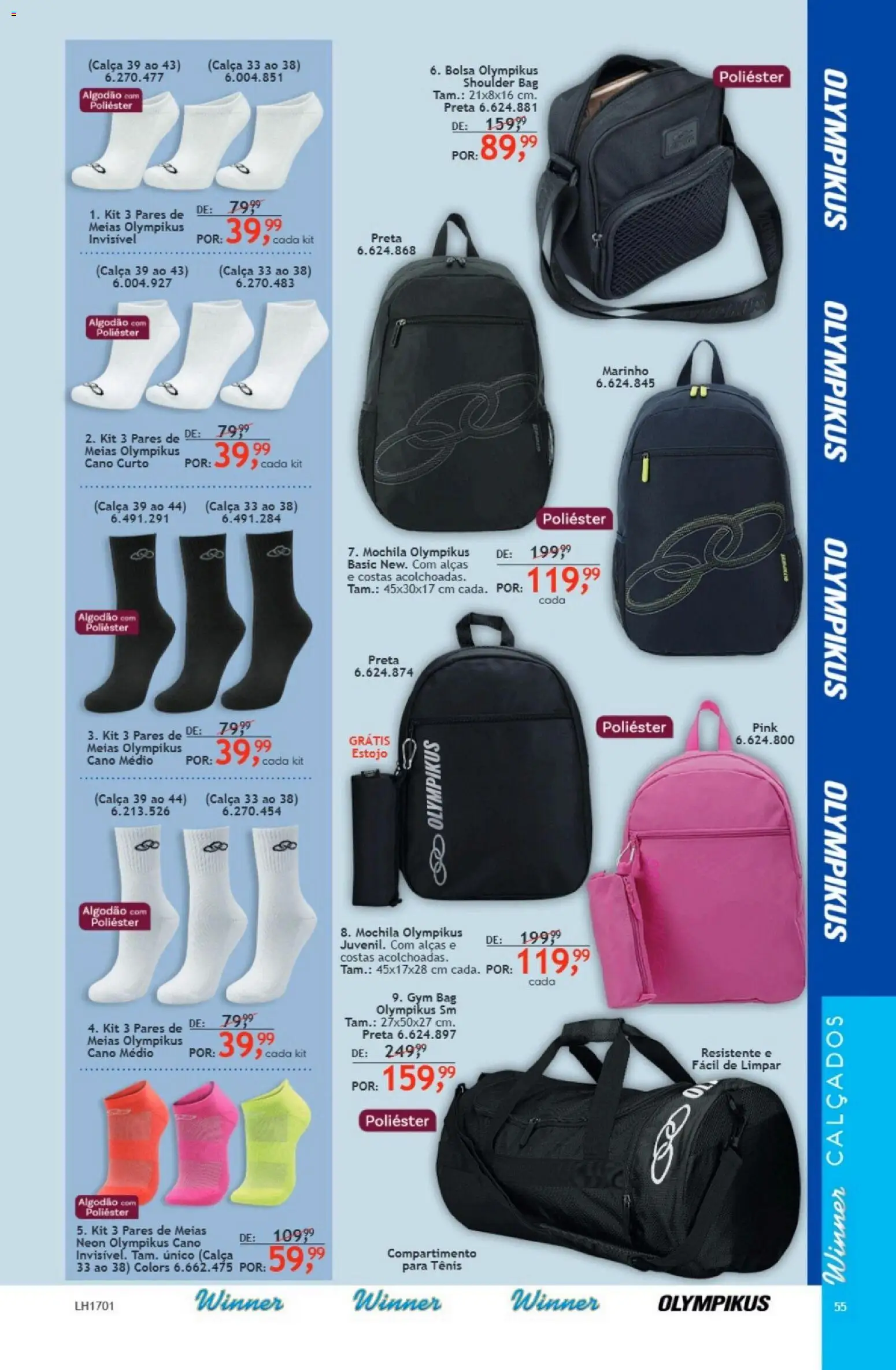 Quatro Estações Folheto - válido de 01.01.2026 | Página: 55 | Produtos: Calça, Tênis, Mochila, Bolsa