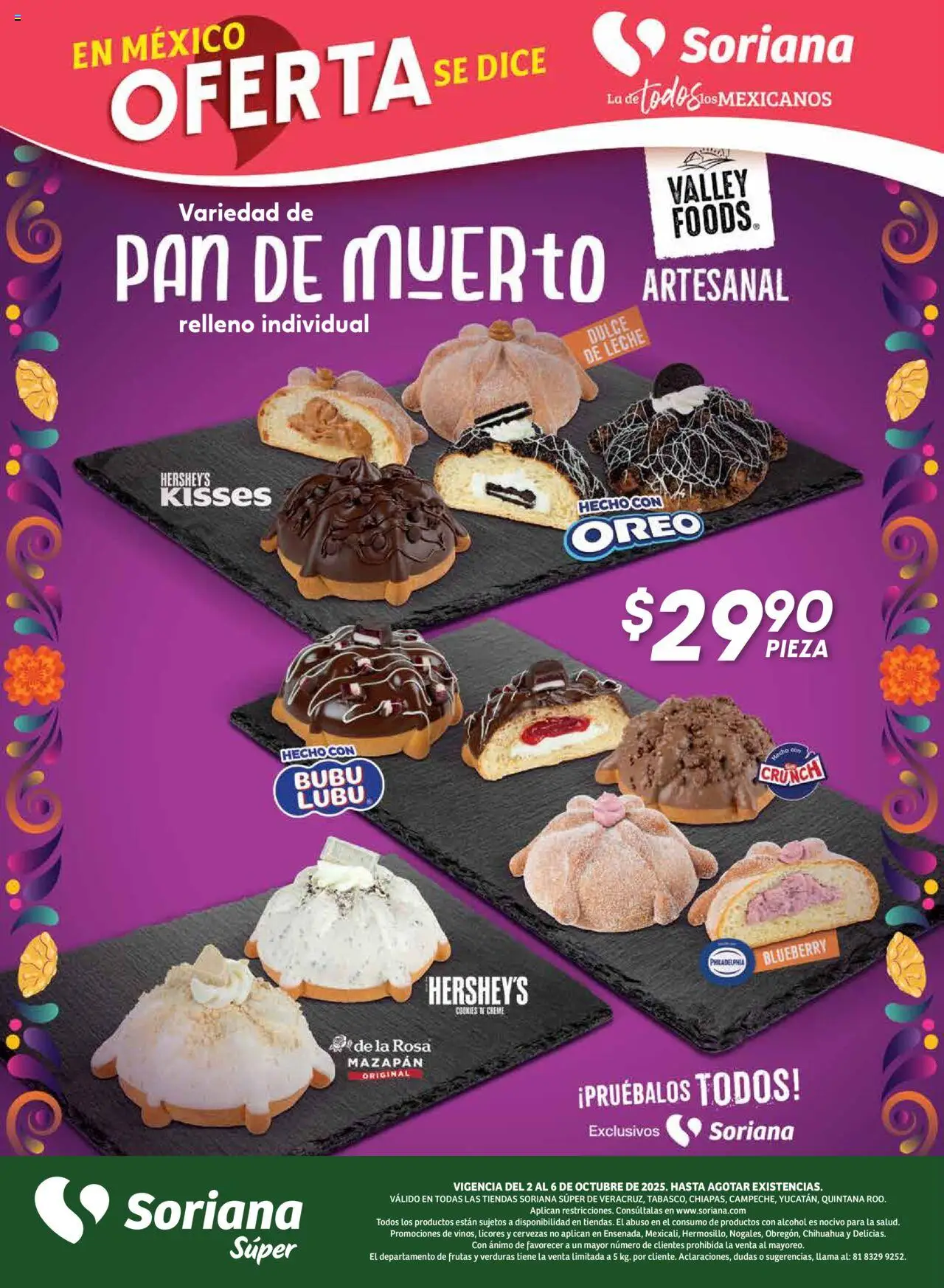 Nuevas ofertas de Soriana válidas en toda la República Mexicana desde el 02.10.2025. ¡Encuentra las mejores ofertas en Soriana - Fin de Semana Súper: Ver, Tab, Chis, Camp, Yuc y Q. Roo! | Página: 7 | Productos: Dulce de leche, Leche, Pan