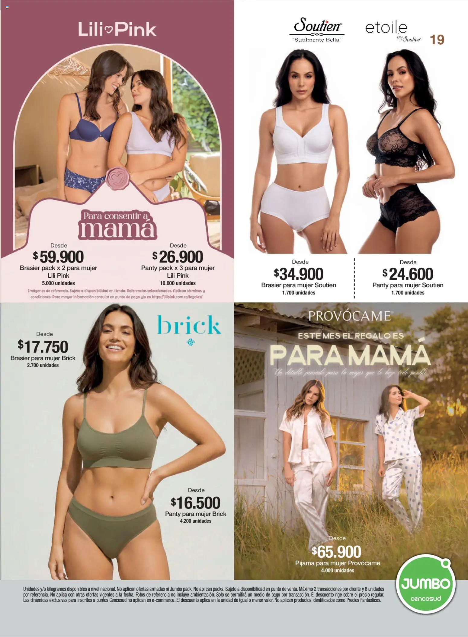 Jumbo revista - valida desde el 23.04.2026 | Página: 19 | Productos: Brasier, Sobre, Pijama