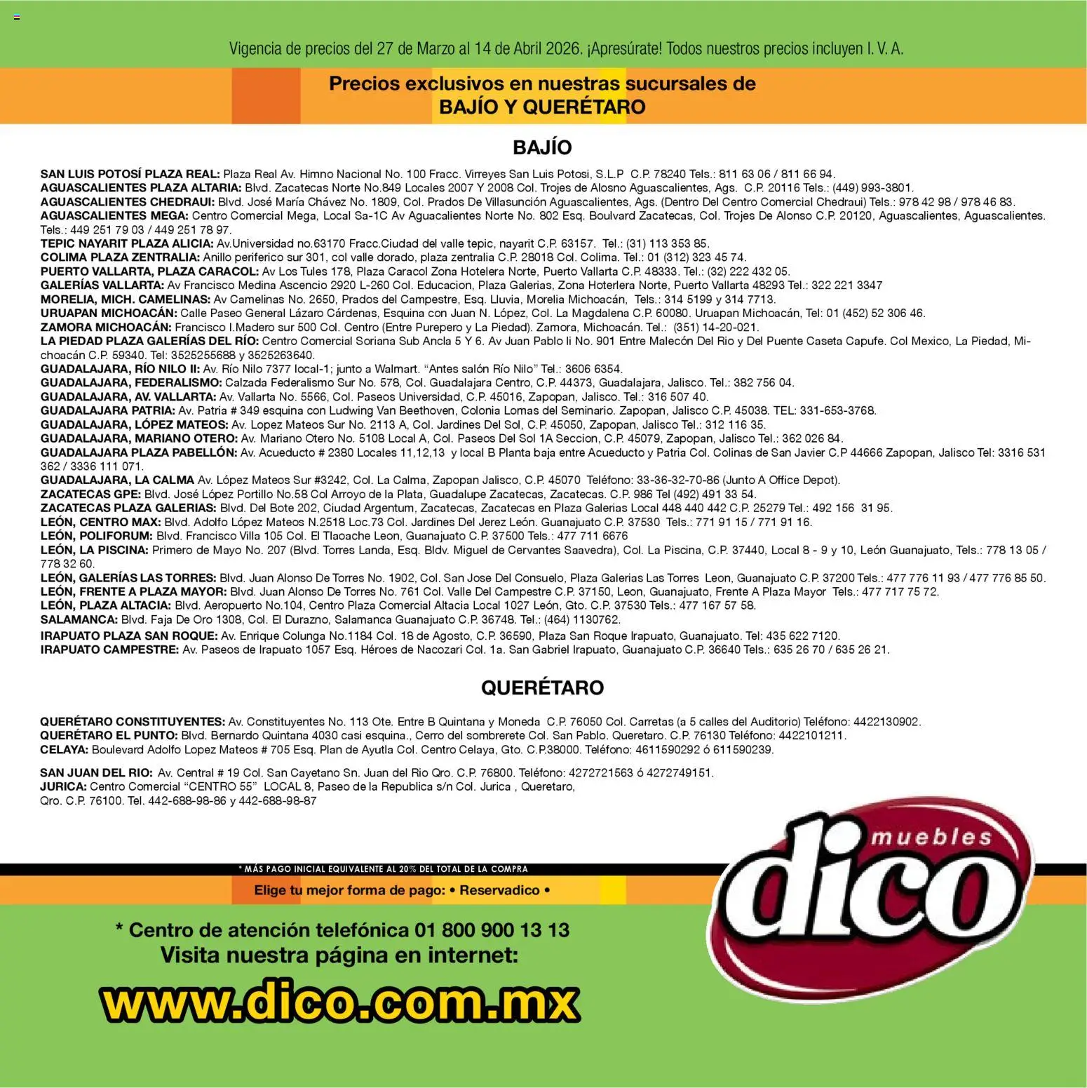 Nuevas ofertas de Muebles Dico válidas en toda la República Mexicana desde el 27.03.2026. ¡Encuentra las mejores ofertas en Muebles Dico catálogo Compara, no tienes que pagar más-Expo Show! | Página: 20 | Productos: Planta, Anillo, Teléfono, Faja