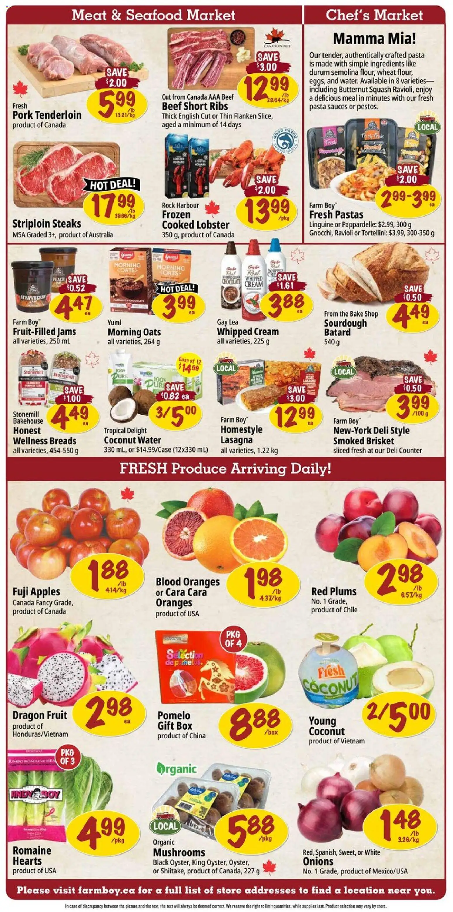 Farm Boy flyer valid from 12.02.2026 | Page: 2 | Products: Beef, Pasta, Pork, Oranges