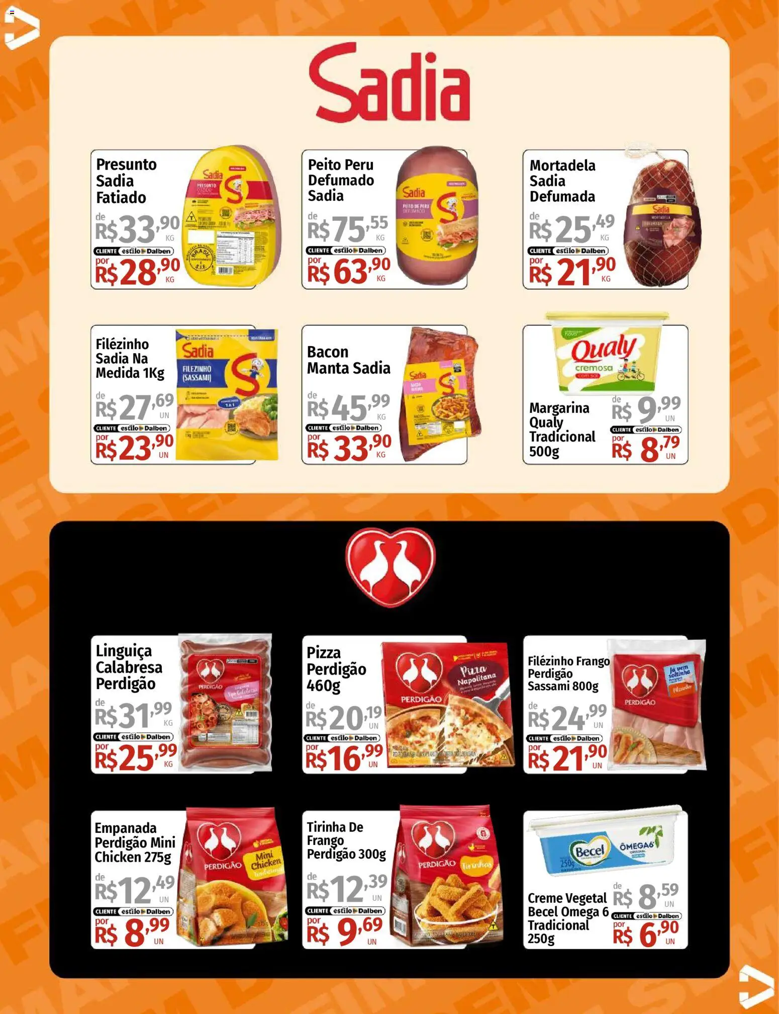 Supermercado Dalben Folheto - válido de 14.11.2025 | Página: 11 | Produtos: Linguiça, Presunto, Mortadela, Creme