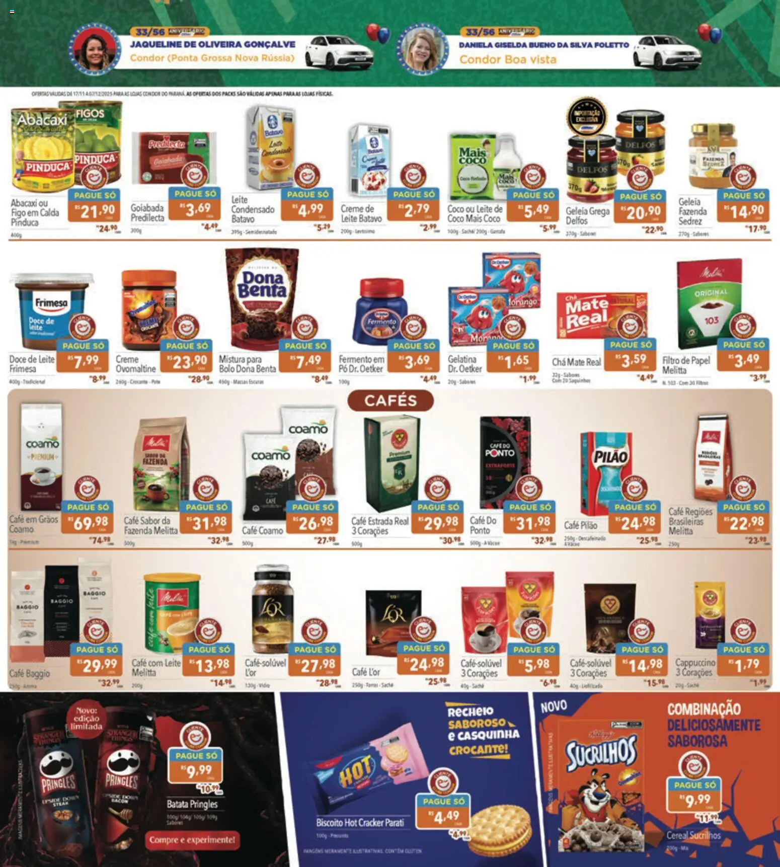 Supermercados Condor Folheto - válido de 17.11.2025 | Página: 9 | Produtos: Biscoito, Leite, Geleia, Leite condensado