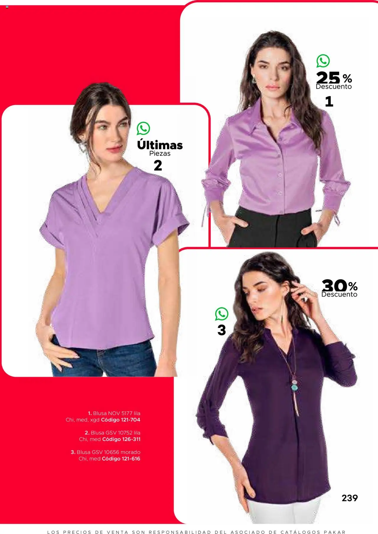 Nuevas ofertas de SC Pakar válidas en toda la República Mexicana desde el 31.01.2025. ¡Encuentra las mejores ofertas en SC Pakar catálogo Ropa! | Página: 239 | Productos: Blusa