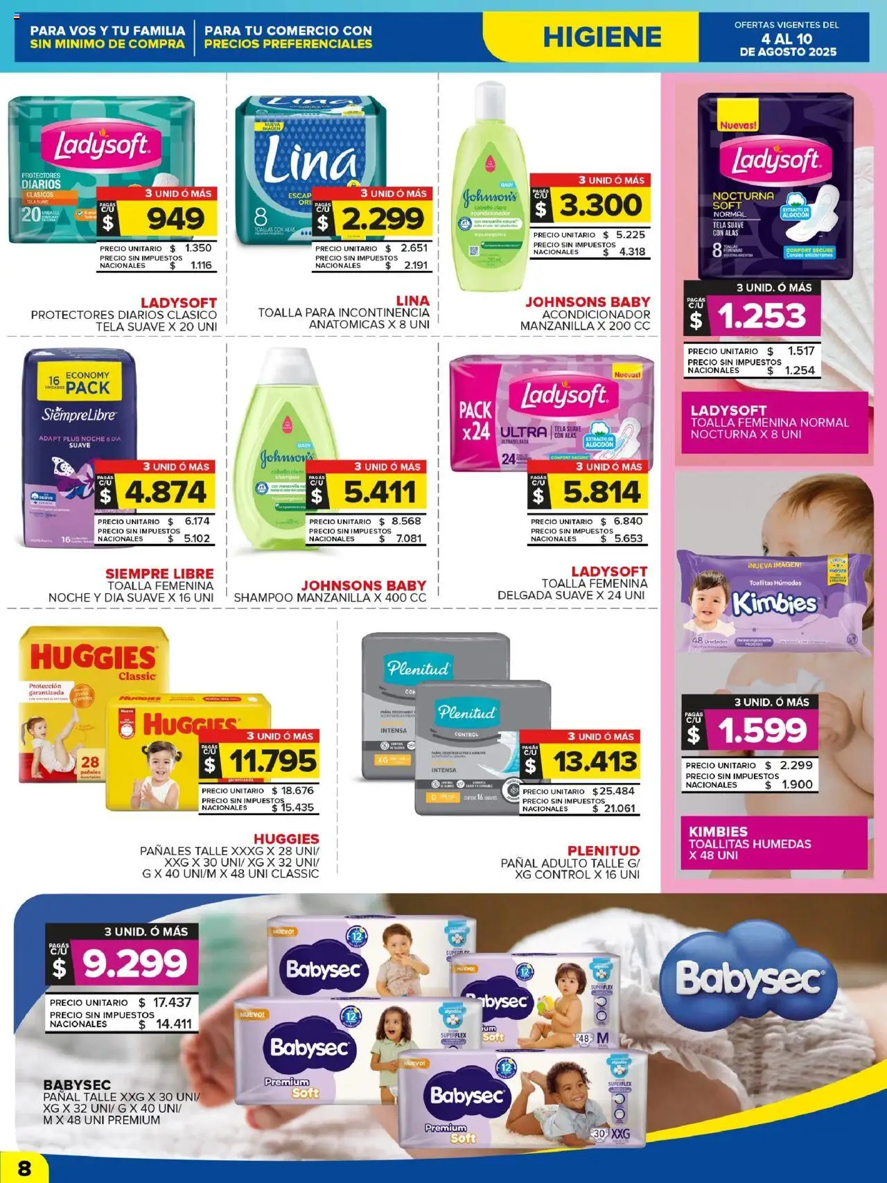Carrefour Maxi catálogo │ válido desde el 04.08.2025 | Página: 8 | Productos: Toalla, Toallas, Acondicionador, Toallitas húmedas