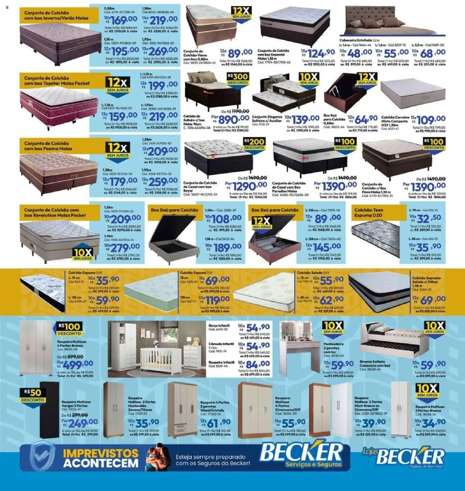 Lojas Becker Folheto - válido de 01.01.2026 | Página: 7 | Produtos: Penteadeira, Colchão, Berço, Rádio