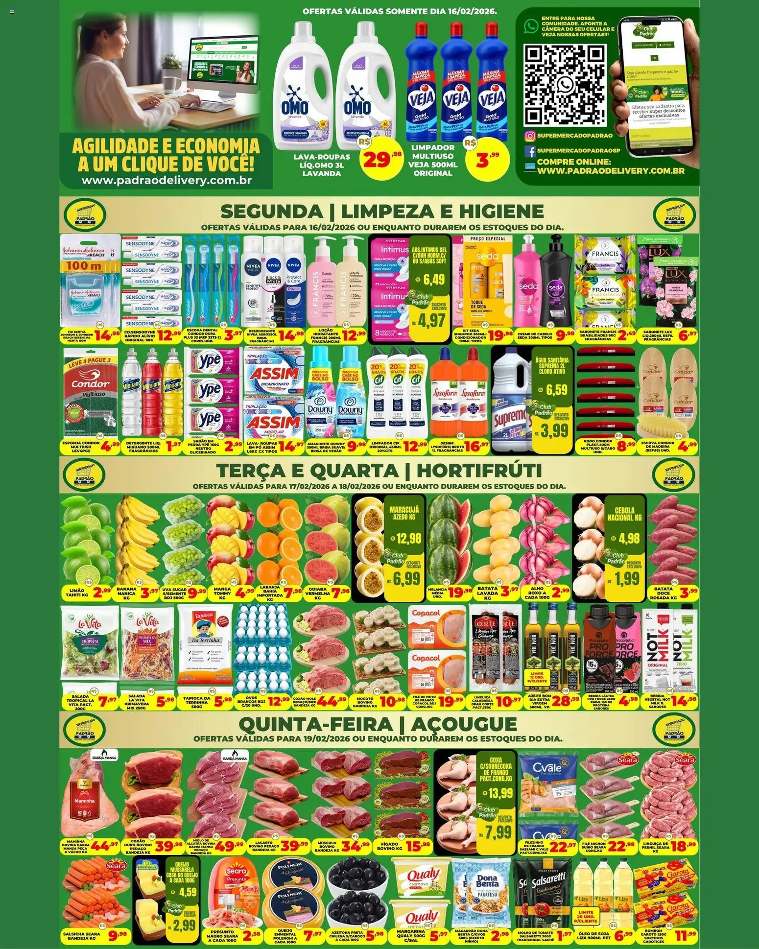 Supermercado Padrão Folheto - válido de 16.02.2026 | Página: 1 | Produtos: Alho, Pó, Azeite, Margarina