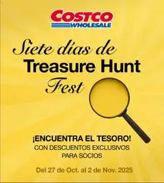 Vista previa de Costco catálogo Siete días de Treasure Hunt Fest, nuevo folleto de la tienda, válido en México a partir del 27.10.2025