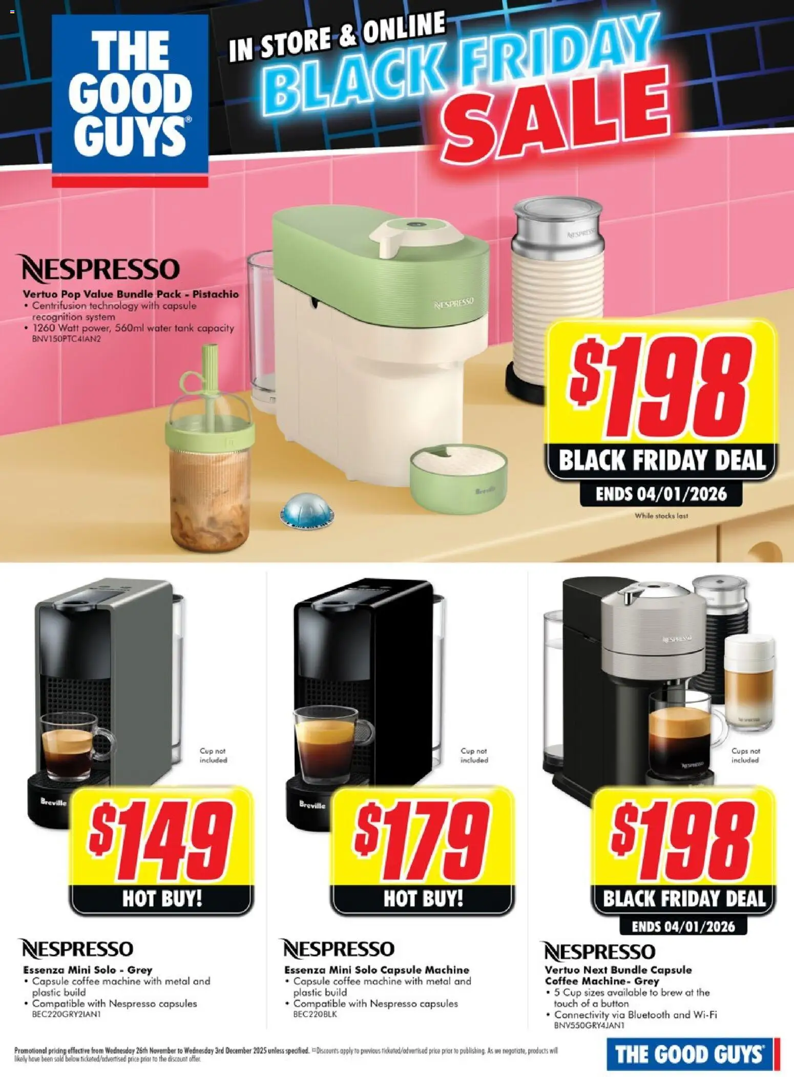 The Good Guys catalogue - valid from 26.11.2025 | Page: 4 | Products: Cups, Coffee, Water