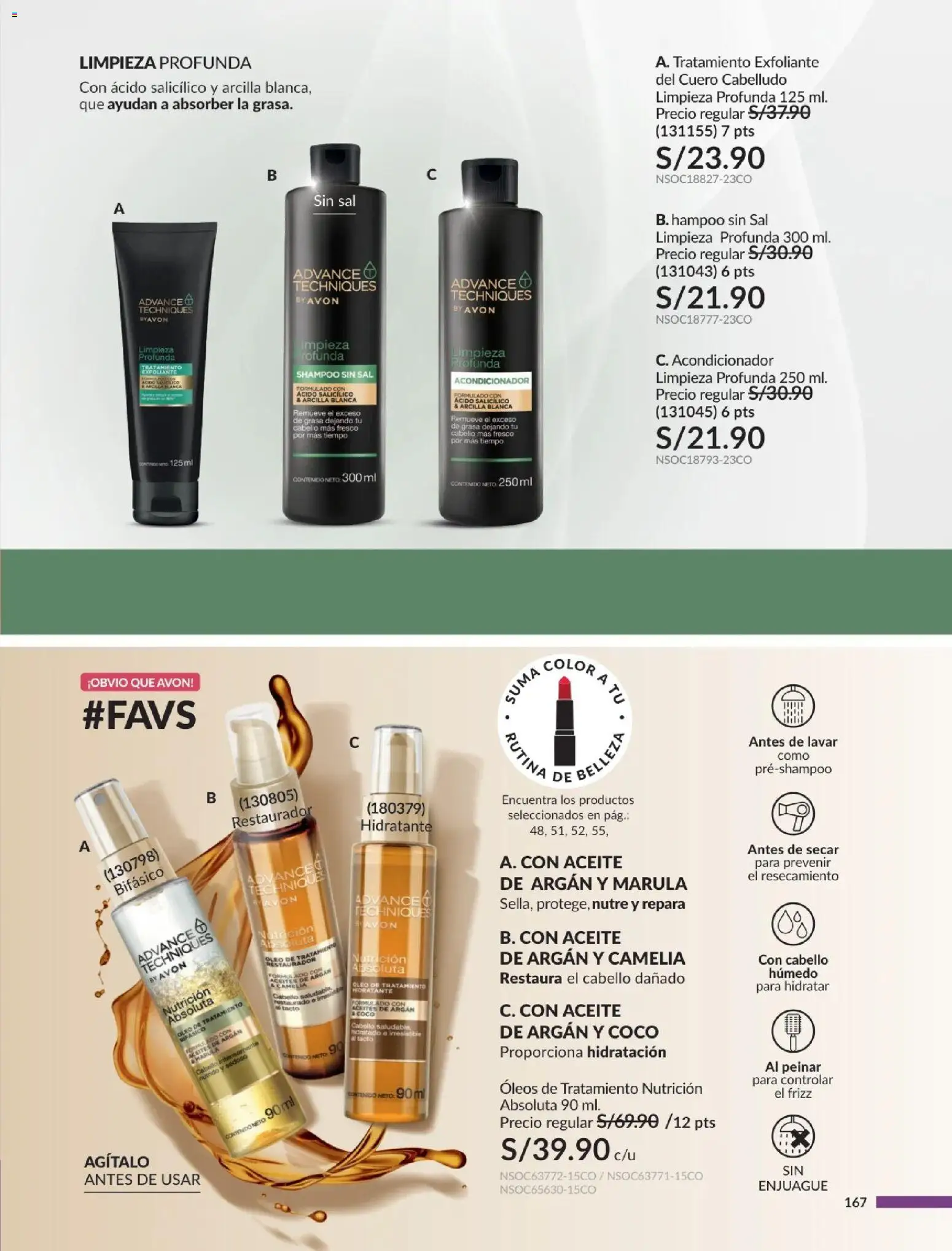 Catálogo Avon válido desde 10.03.2026 | Página: 178 | Productos: Exfoliante, Shampoo, Acondicionador, Aceite