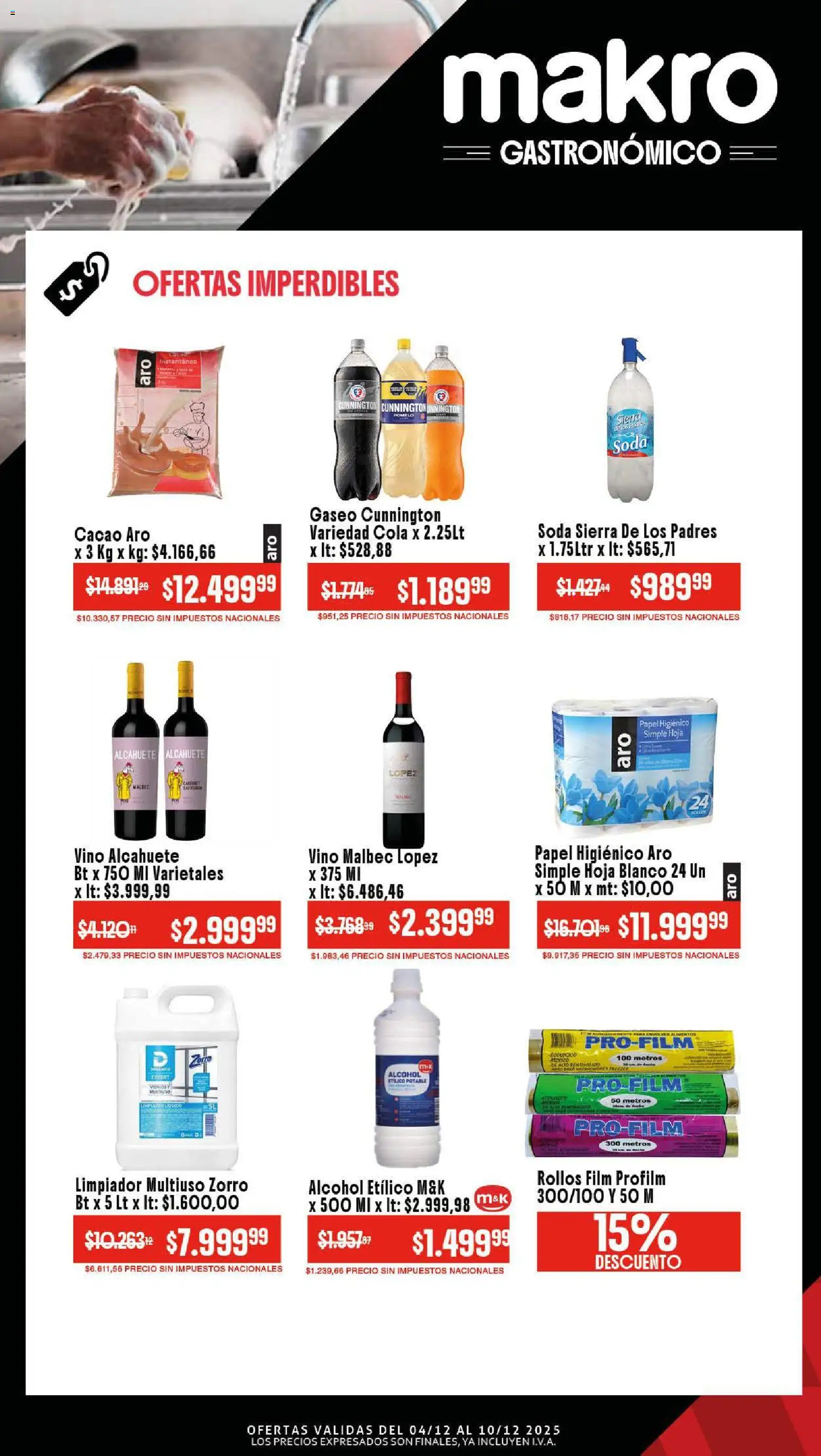 Makro ofertas │ válido desde el 04.12.2025 | Página: 4 | Productos: Papel higiénico, Soda, Pomelo, Sierra