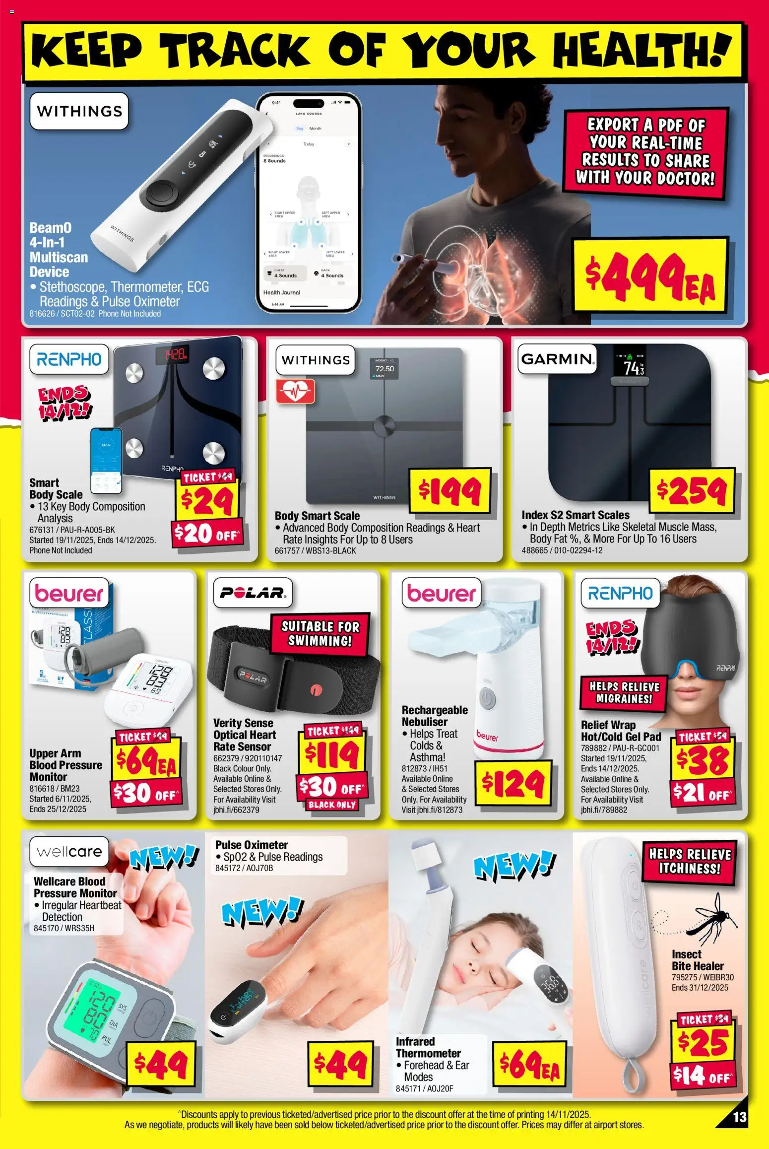 JB Hi-Fi catalogue - valid from 04.12.2025 | Page: 13 | Products: Monitor, Scale, Weight, Thermometer