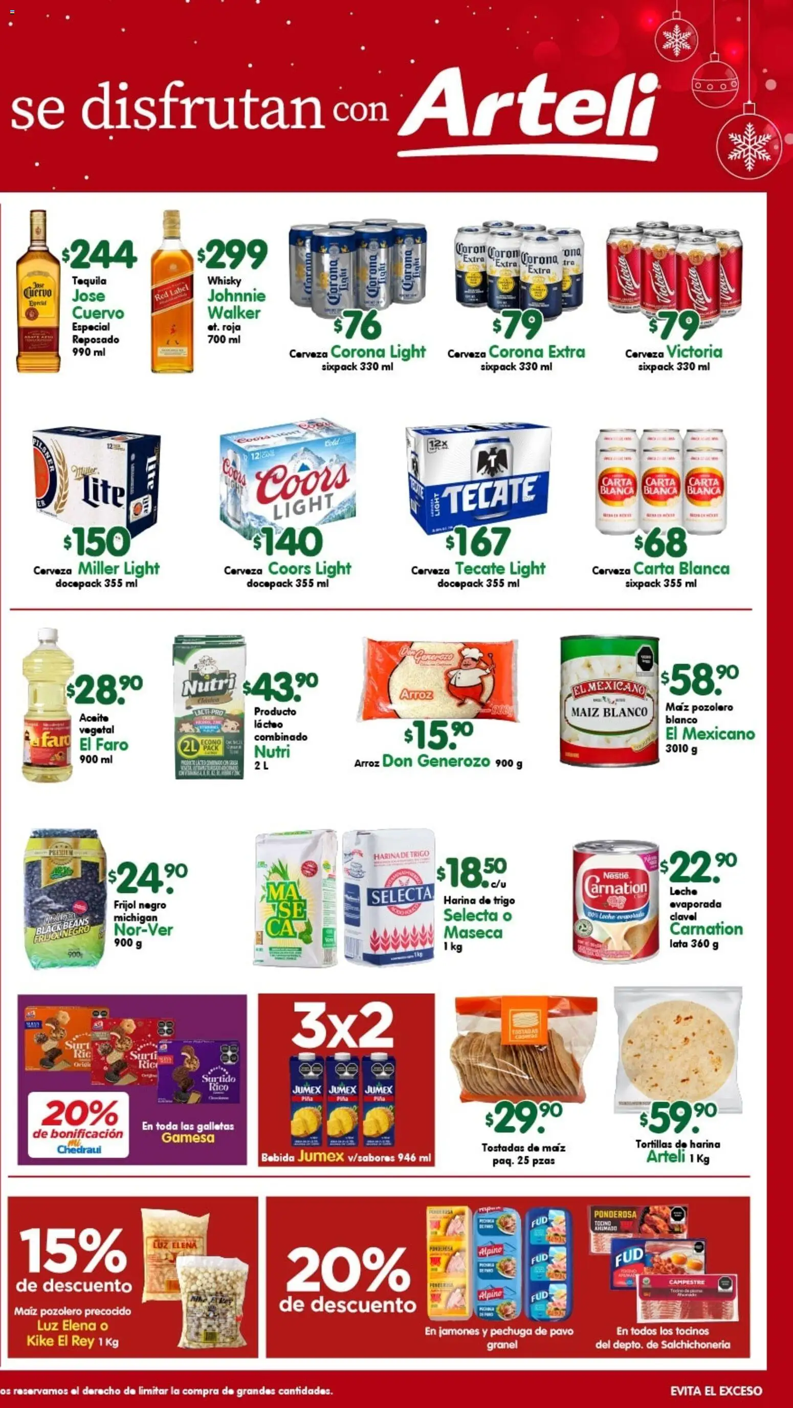 Nuevas ofertas de Arteli válidas en toda la República Mexicana desde el 20.12.2025. ¡Encuentra las mejores ofertas en Arteli folleto Express! | Página: 2 | Productos: Harina, Tocino, Aceite, Arroz