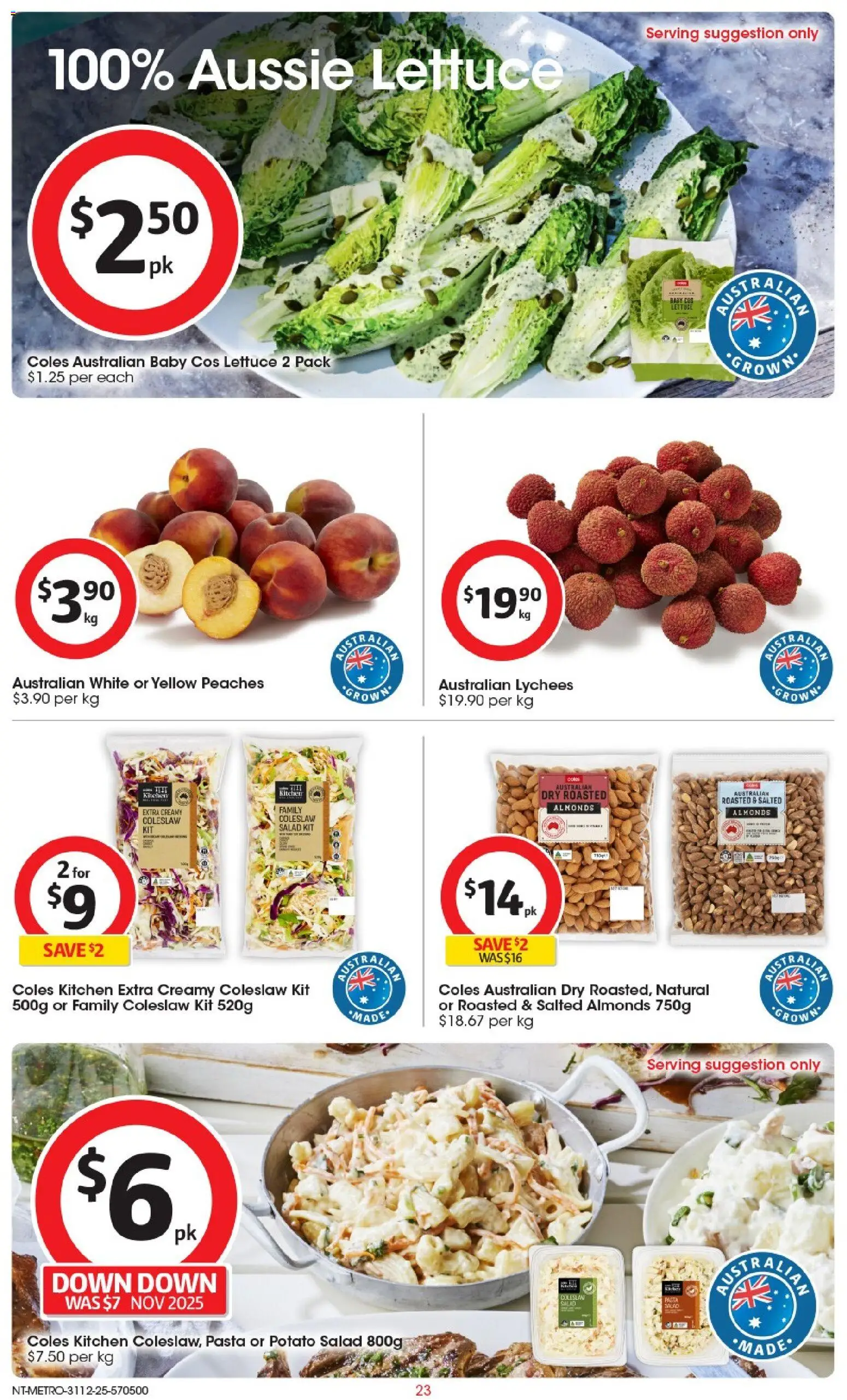 Coles catalogue - valid from 31.12.2025 | Page: 24 | Products: Almonds, Lettuce, Pasta, Salad