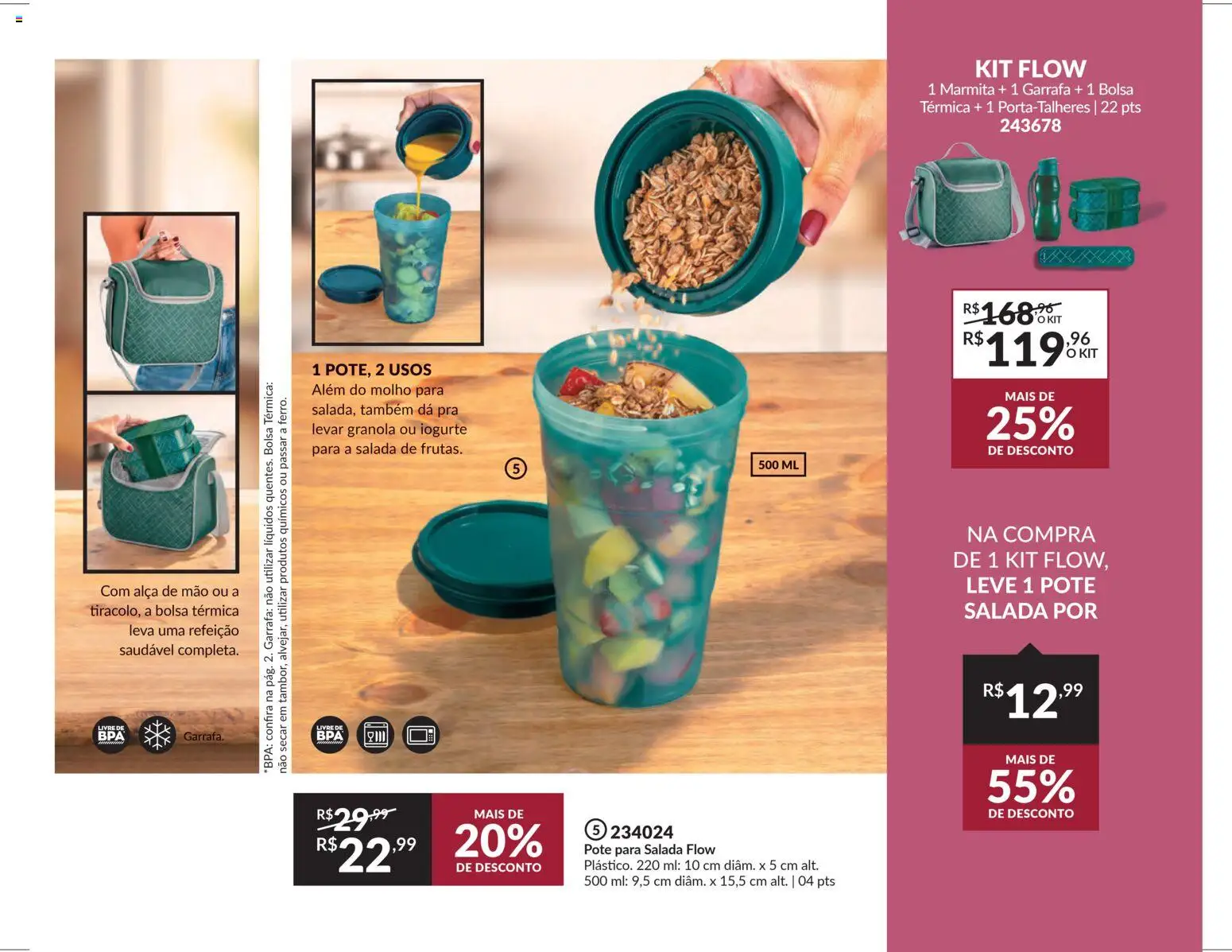 Avon Folheto - válido de 15.01.2026 | Página: 7 | Produtos: Iogurte, Granola, Salada, Bolsa