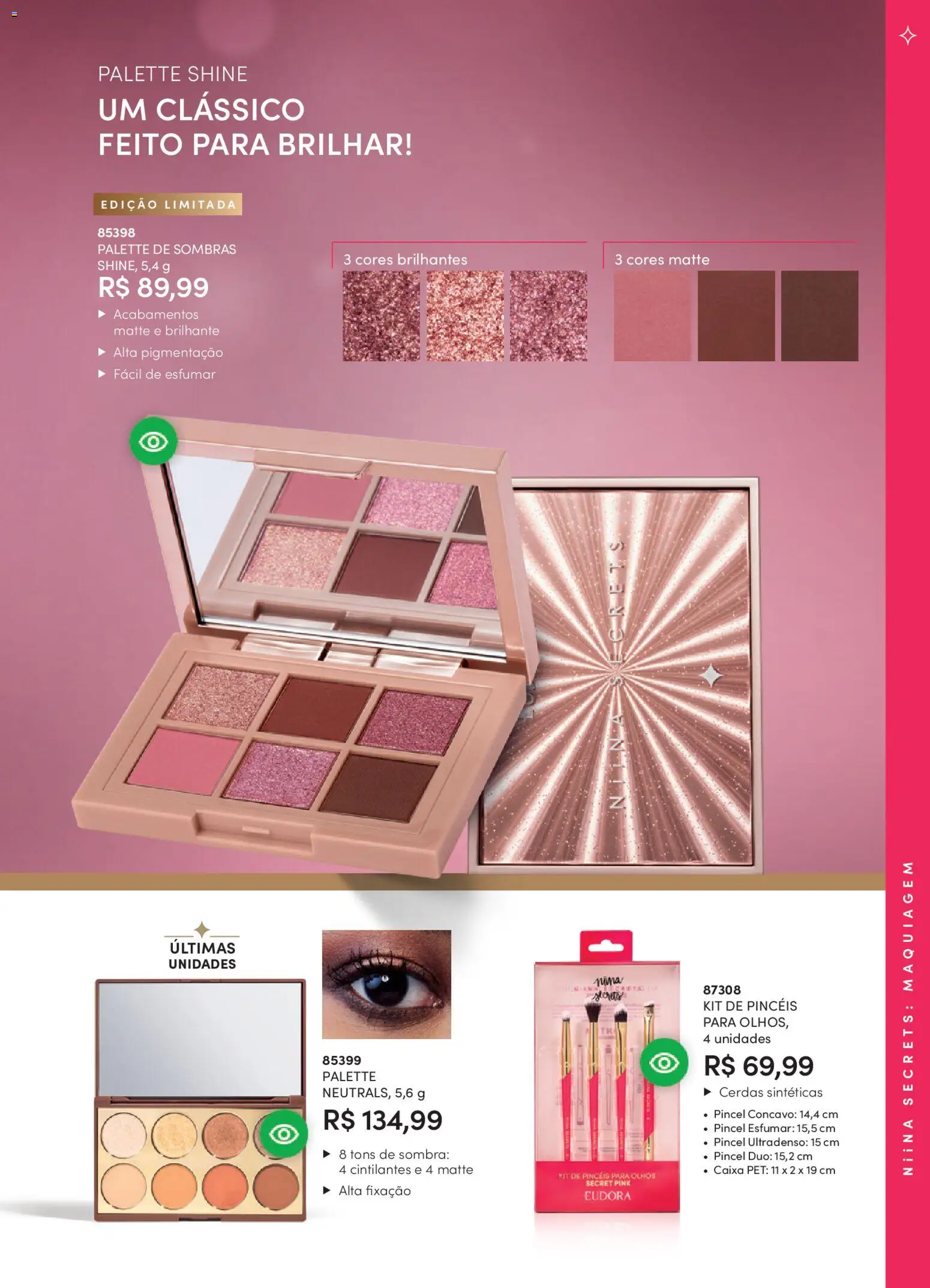 Eudora Folheto - válido de 19.02.2026 | Página: 69 | Produtos: Maquiagem, Pincel, Caixa