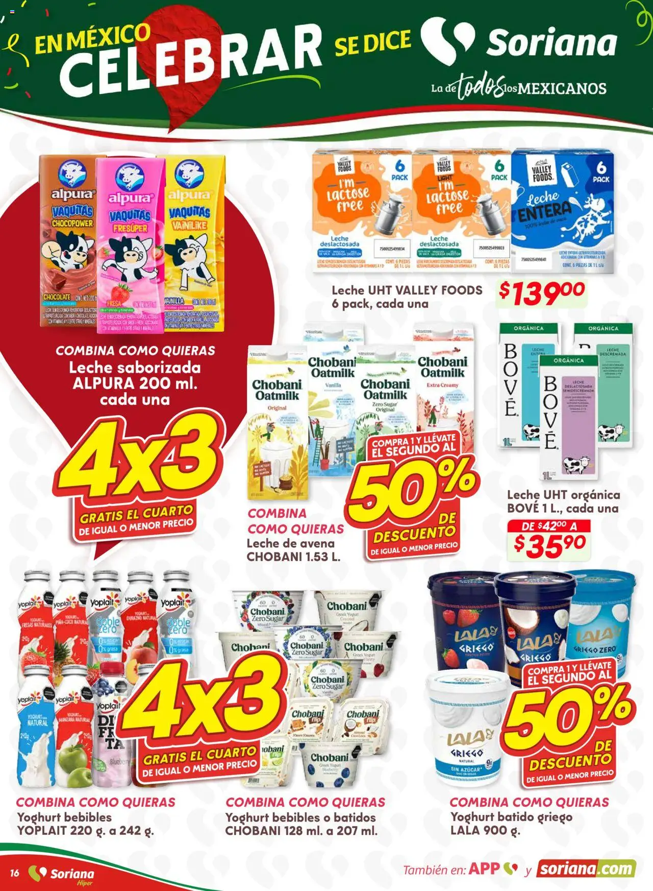 Nuevas ofertas de Soriana válidas en toda la República Mexicana desde el 18.09.2025. ¡Encuentra las mejores ofertas en Soriana - Preciazazaso Híper: Edo Mex, Gro, Hgo, Mor, Pue, Qto, Tlax, Ver! | Página: 23 | Productos: Durazno, Avena, Manzana, Chocolate