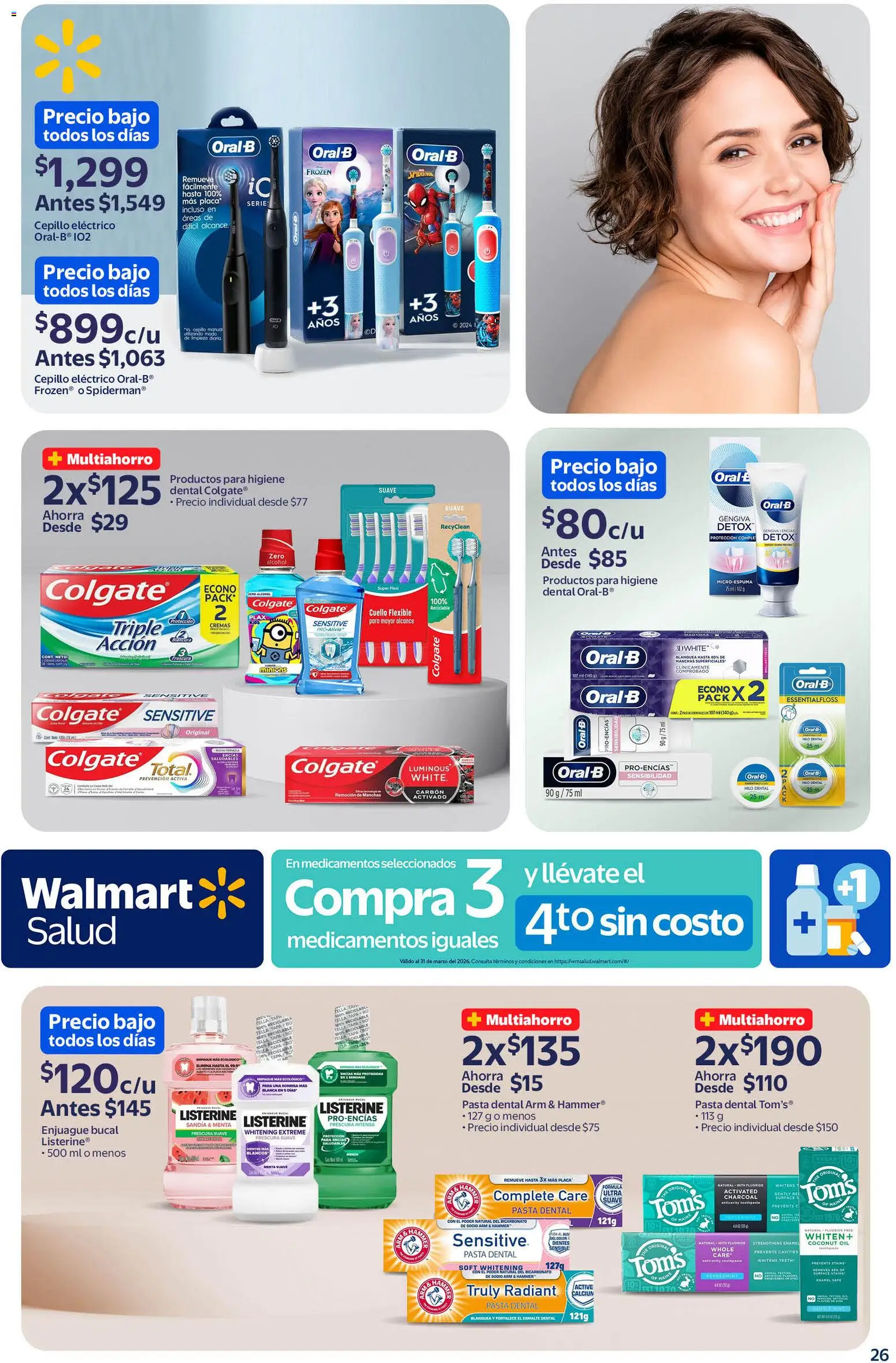 Nuevas ofertas de Walmart válidas en toda la República Mexicana desde el 11.02.2026. ¡Encuentra las mejores ofertas en Walmart folleto! | Página: 26 | Productos: Pasta dental, Sandía, Hilo dental, Flexible