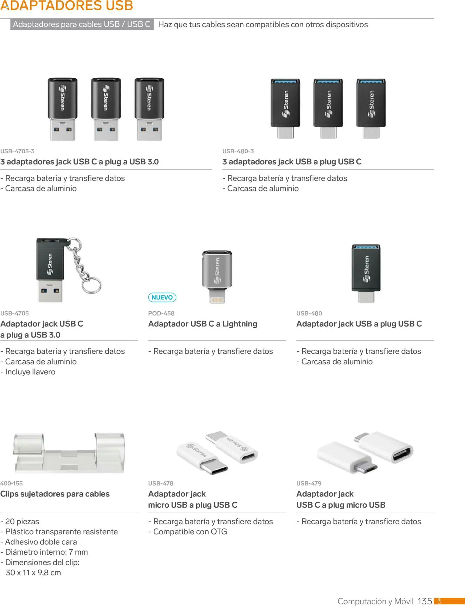 Nuevas ofertas de Steren válidas en toda la República Mexicana desde el 01.01.2026. ¡Encuentra las mejores ofertas en Steren catálogo! | Página: 147 | Productos: Usb, Movil, Adaptador, Batería