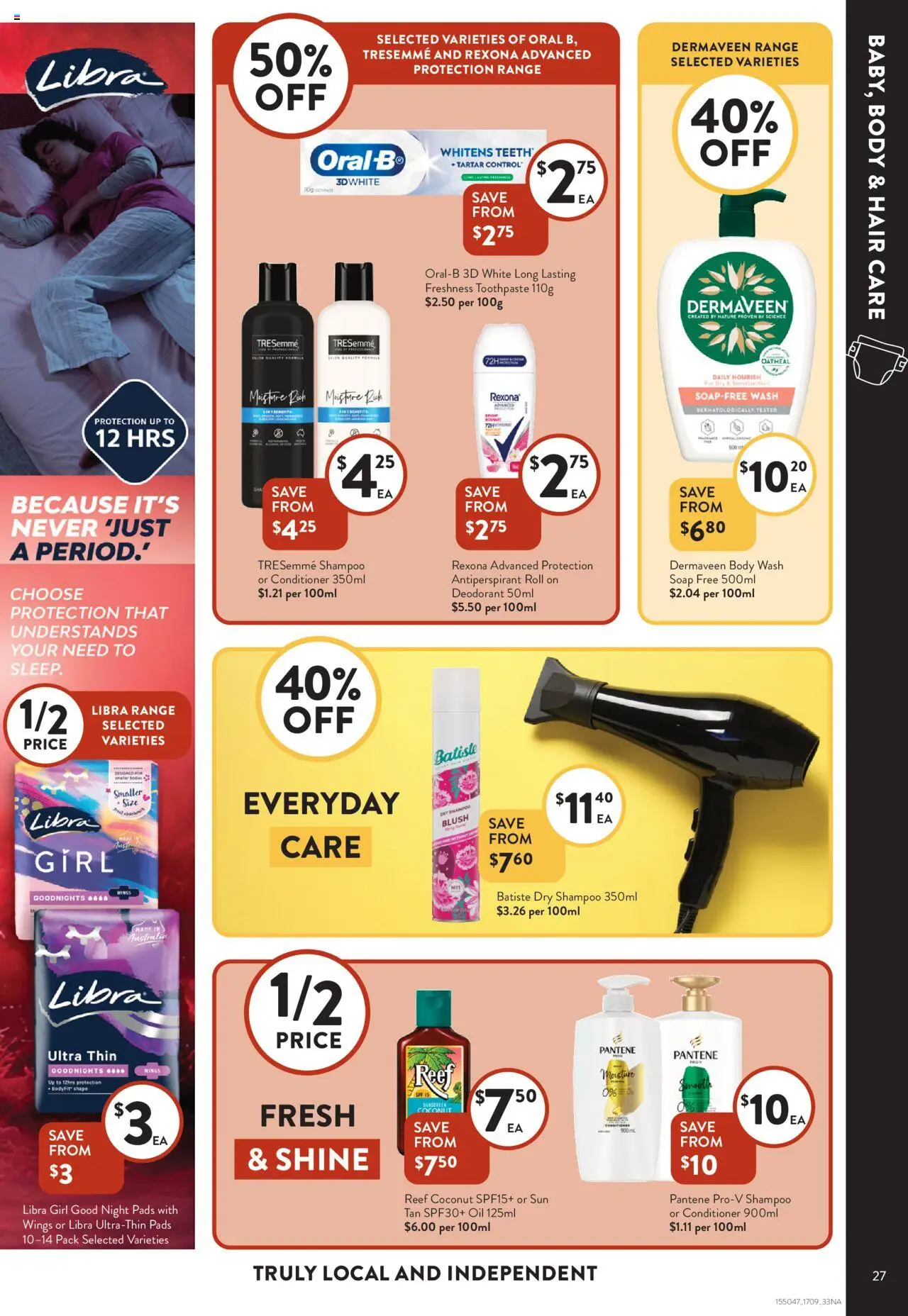 Foodworks catalogue - valid from 17.09.2025 | Page: 27 | Products: Shampoo, Oil, Antiperspirant, Toothpaste