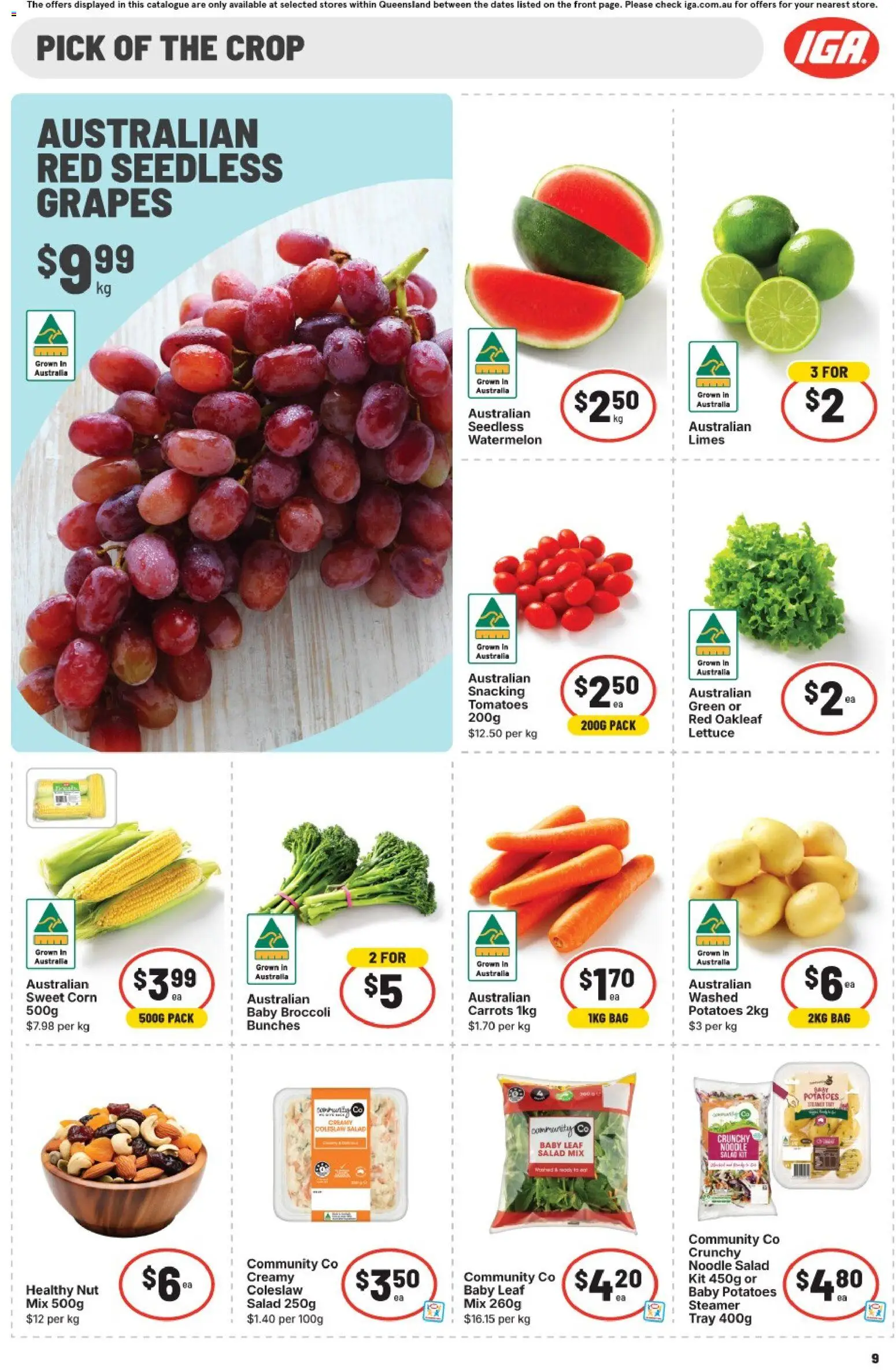 IGA catalogue - valid from 07.01.2026 | Page: 12 | Products: Lettuce, Potatoes, Grapes, Bag
