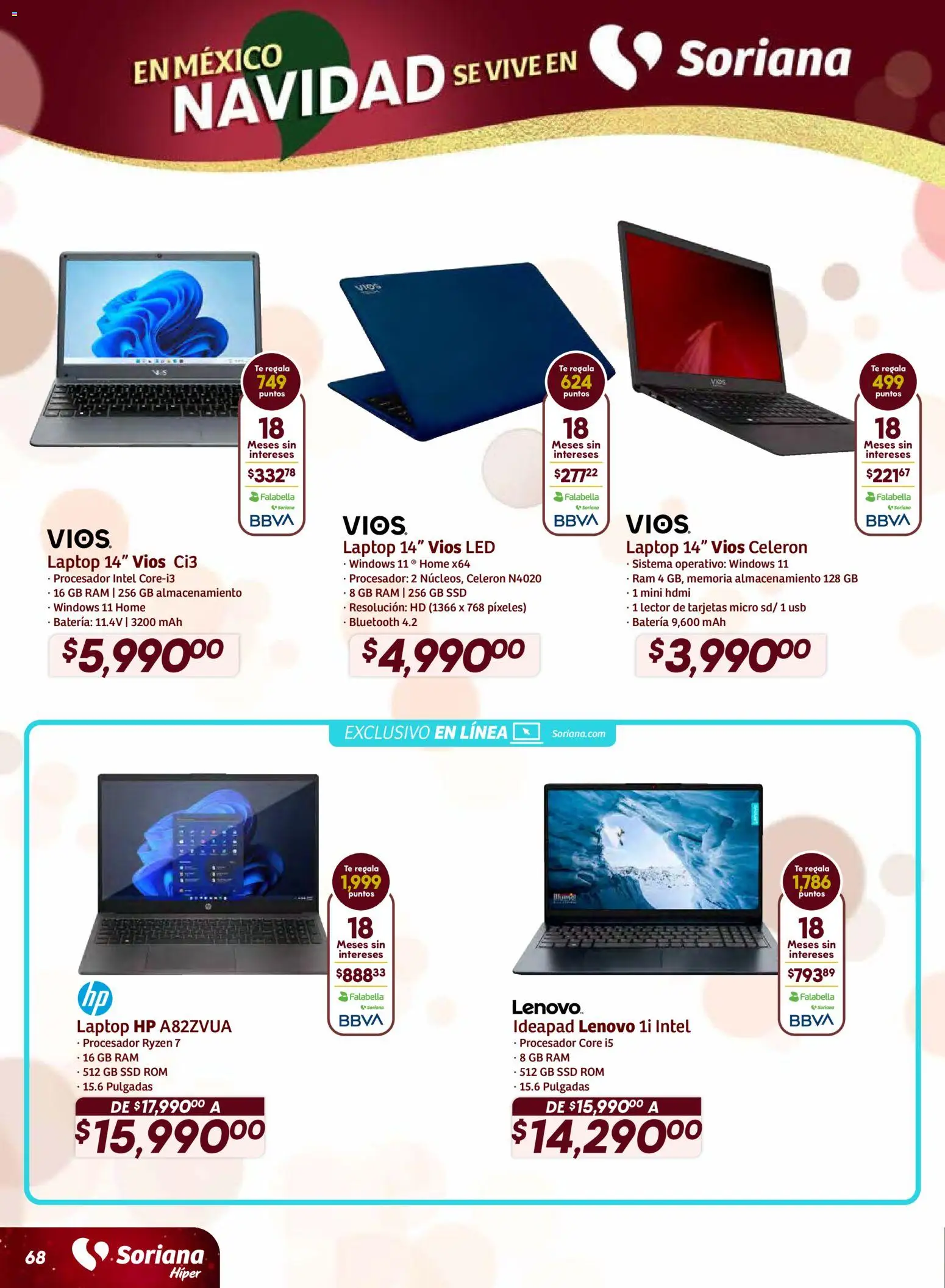 Nuevas ofertas de Soriana válidas en toda la República Mexicana desde el 11.12.2025. ¡Encuentra las mejores ofertas en Soriana - Preciazazaso Híper: Camp, Chia, Oax, Q. Roo, Tab, Yuc! | Página: 68 | Productos: Usb, Té, Batería