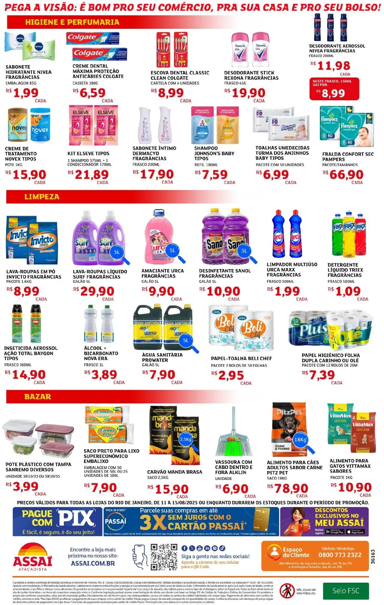 Assaí Atacadista Folheto - válido de 11.08.2025 | Página: 4 | Produtos: Celular, Peixe, Frango, Câmera
