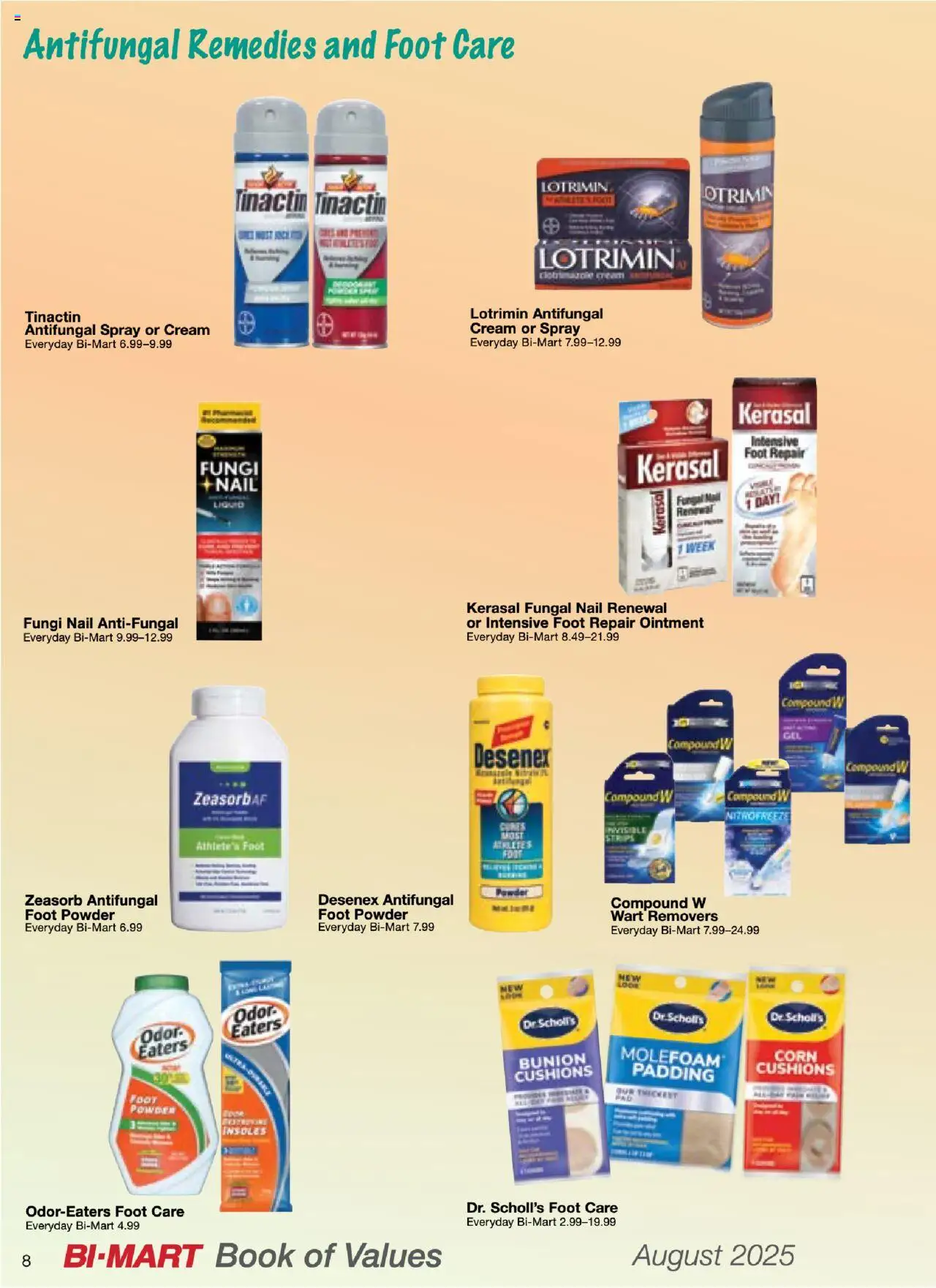 Bi-Mart August Health & Beauty Digest - valid from 01.08.2025 | Page: 8 | Products: Corn, Nail, Powder, Cream