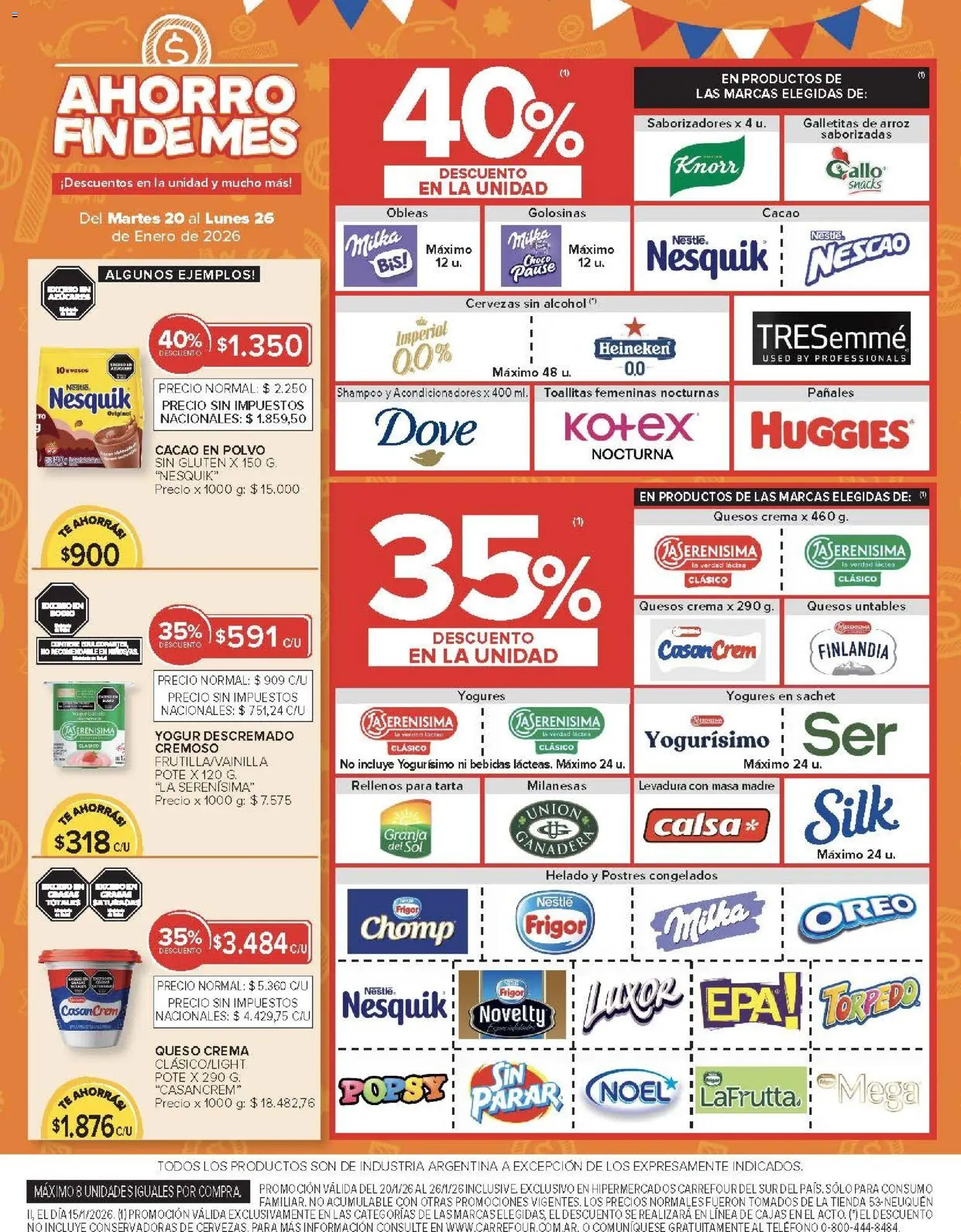 Carrefour ofertas │ válido desde el 20.01.2026 | Página: 9 | Productos: Arroz, Té, Cacao, Crema