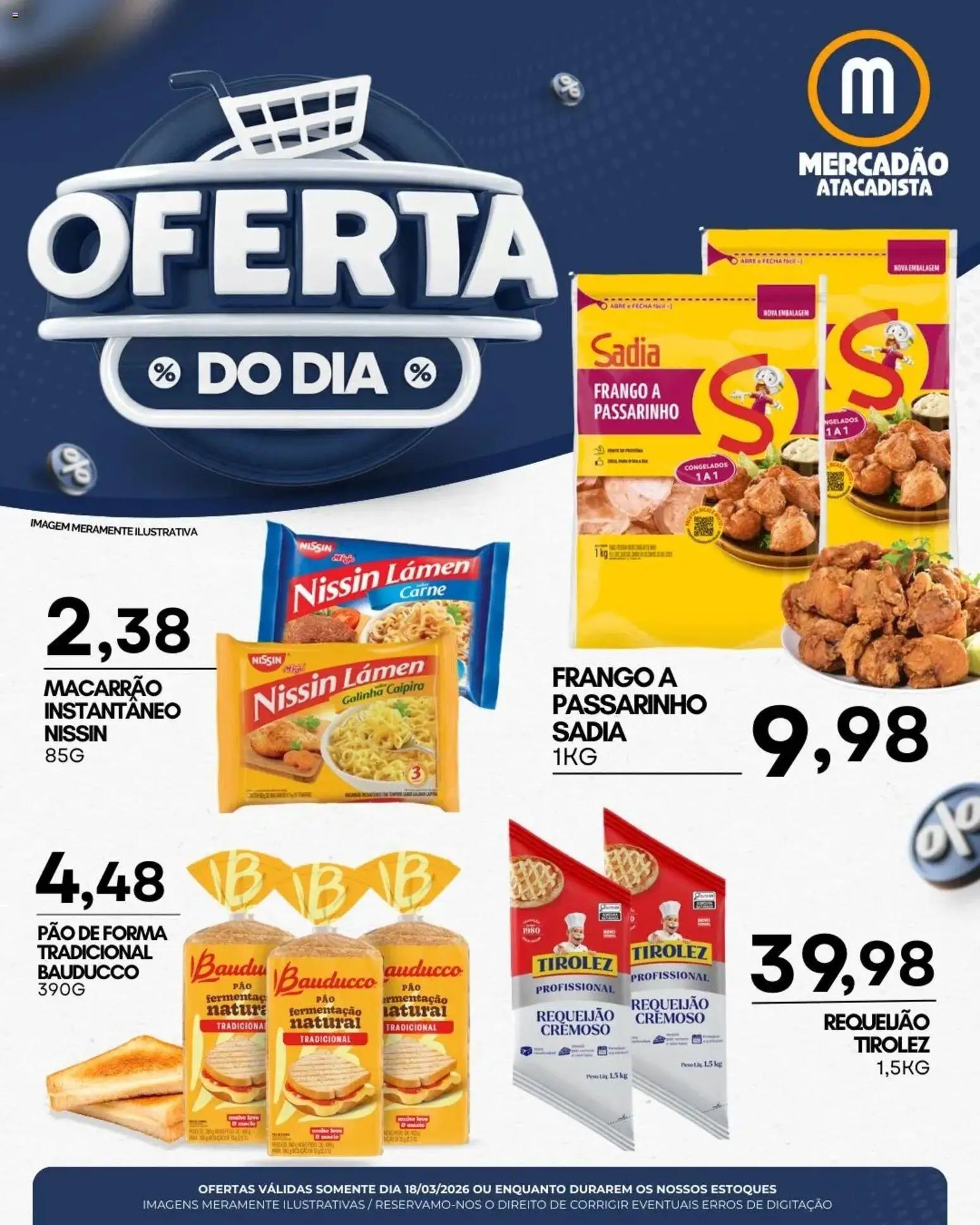 Mercadão Atacadista Folheto - válido de 18.03.2026 | Página: 1 | Produtos: Pão, Carne, Pão de forma, Frango