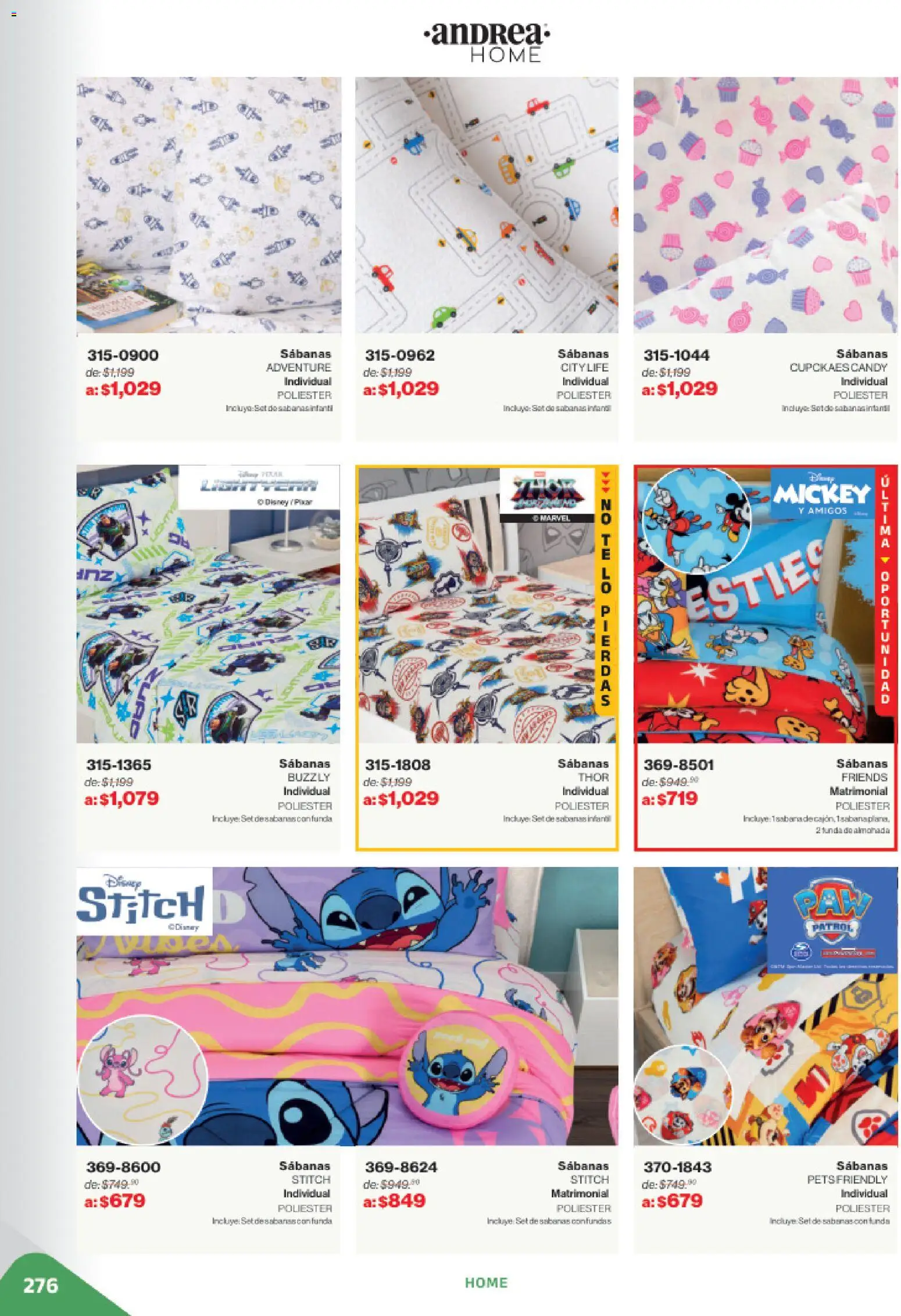 Nuevas ofertas de Andrea válidas en toda la República Mexicana desde el 02.11.2025. ¡Encuentra las mejores ofertas en Andrea catálogo Outlet! | Página: 276 | Productos: Funda, Almohada, Sabanas