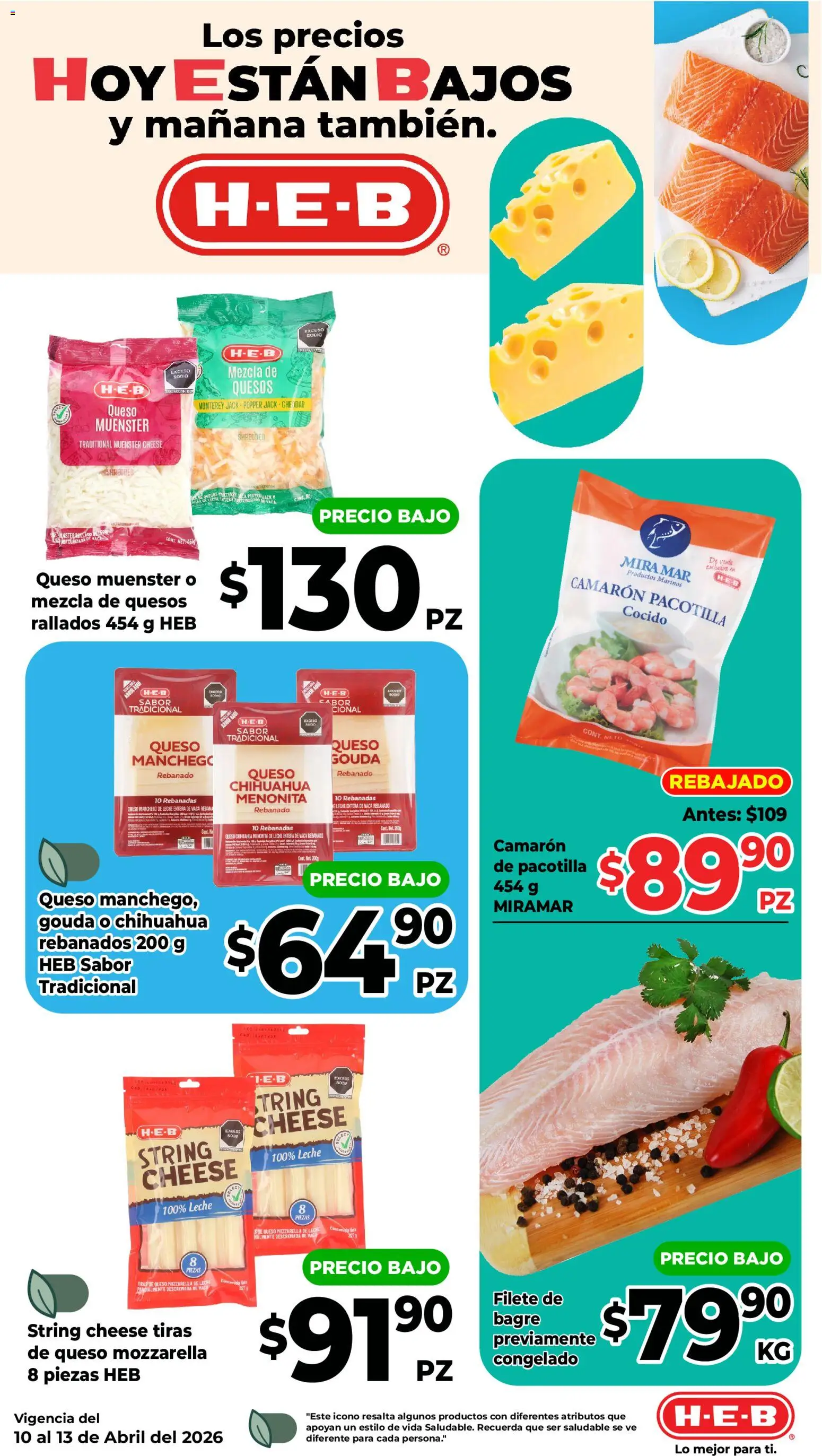 Nuevas ofertas de H-E-B válidas en toda la República Mexicana desde el 10.04.2026. ¡Encuentra las mejores ofertas en H-E-B folleto! | Página: 5 | Productos: Leche, Queso