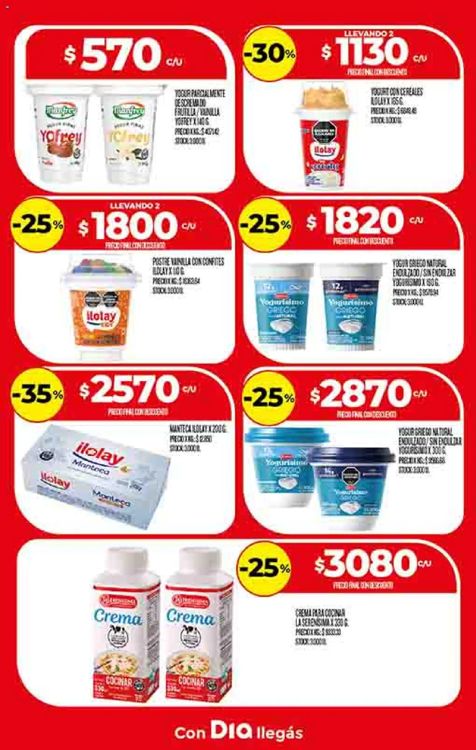 Supermercado DIA Ofertas │ válido desde el 29.10.2025 | Página: 11 | Productos: Manteca, Yogur, Crema