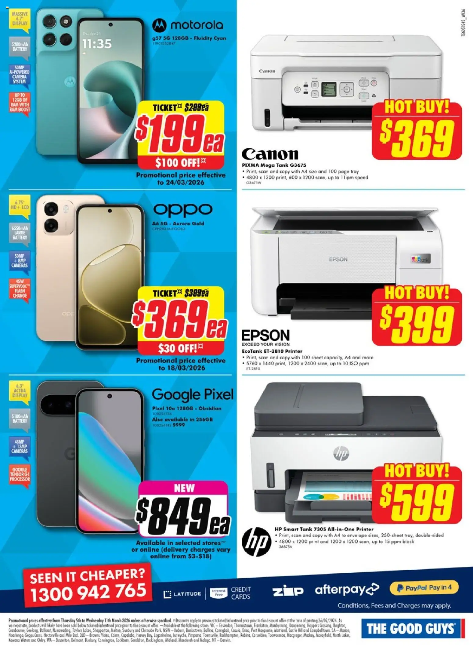 The Good Guys catalogue - valid from 05.03.2026 | Page: 7 | Products: Battery, Stones, Printer, Camera