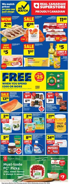 Preview of Real Canadian Superstore flyer - MB from shop Real Canadian Superstore valid from 15.01.2026 | Page: 4 | Products: Pasta, Detergent, Butter, Tomatoes