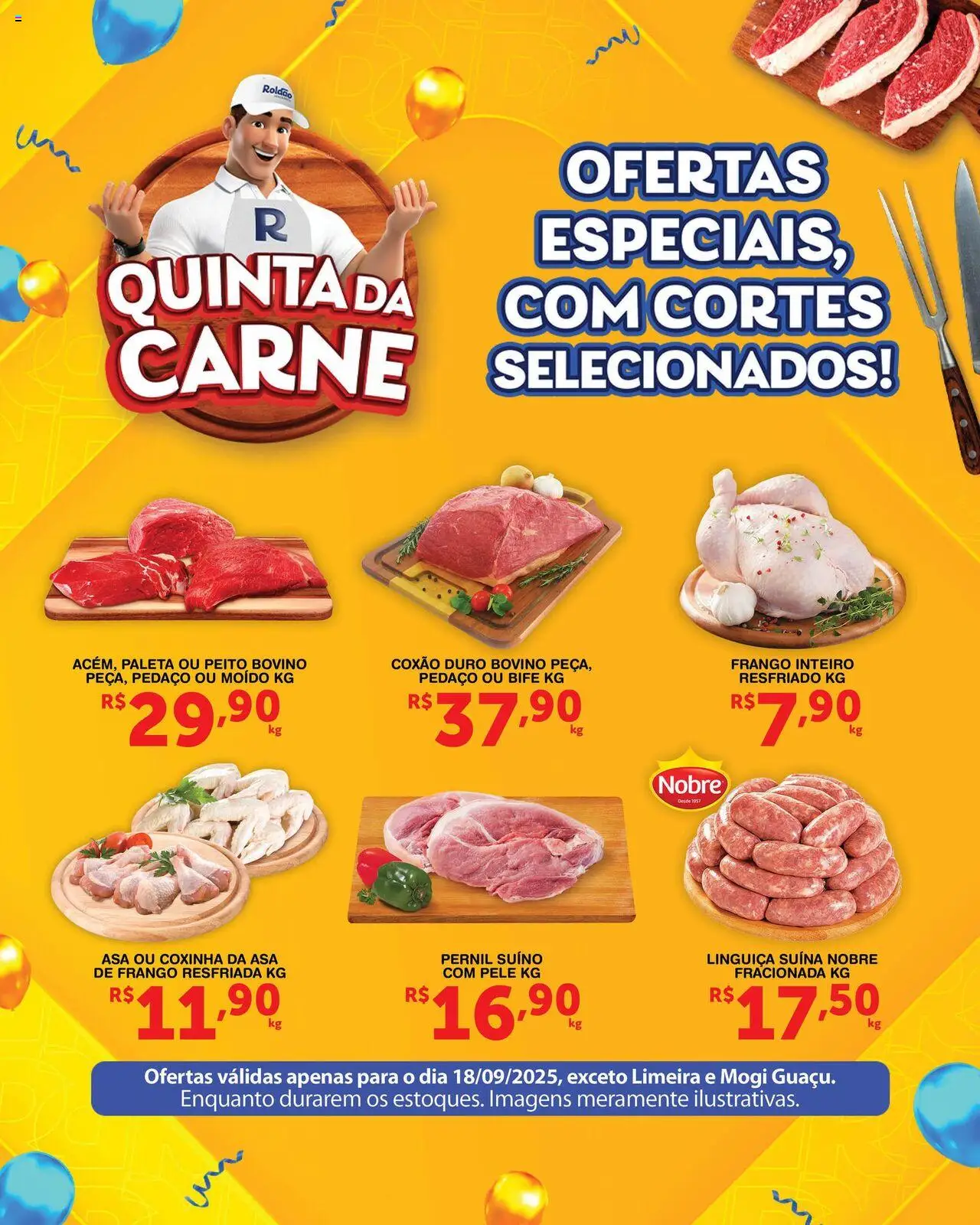 Roldão Folheto - válido de 18.09.2025 | Página: 1 | Produtos: Linguiça, Pernil, Carne, Frango