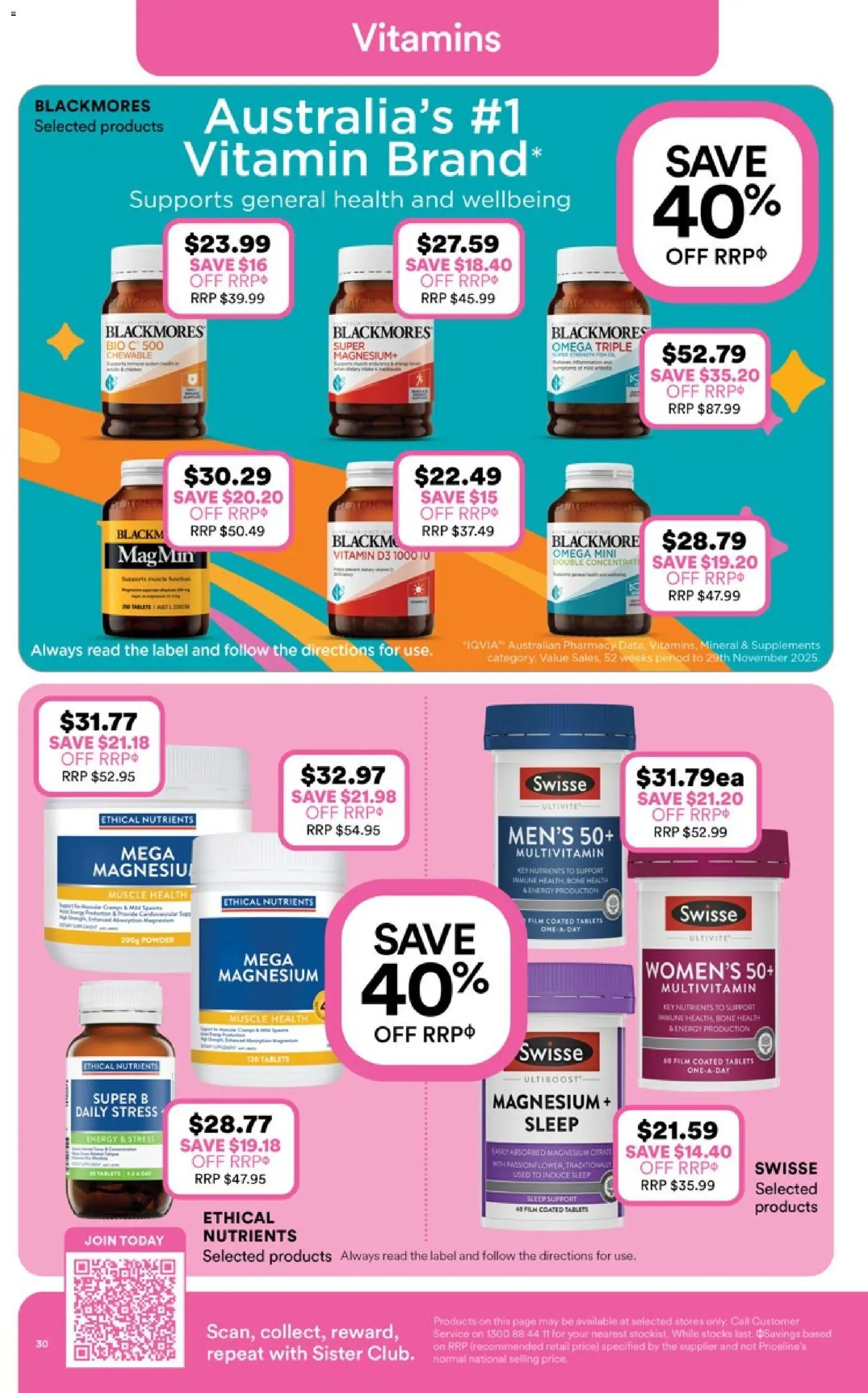 Priceline Pharmacy catalogue - valid from 05.03.2026 | Page: 30 | Products: Powder, Multivitamin, Tablets, Vitamin