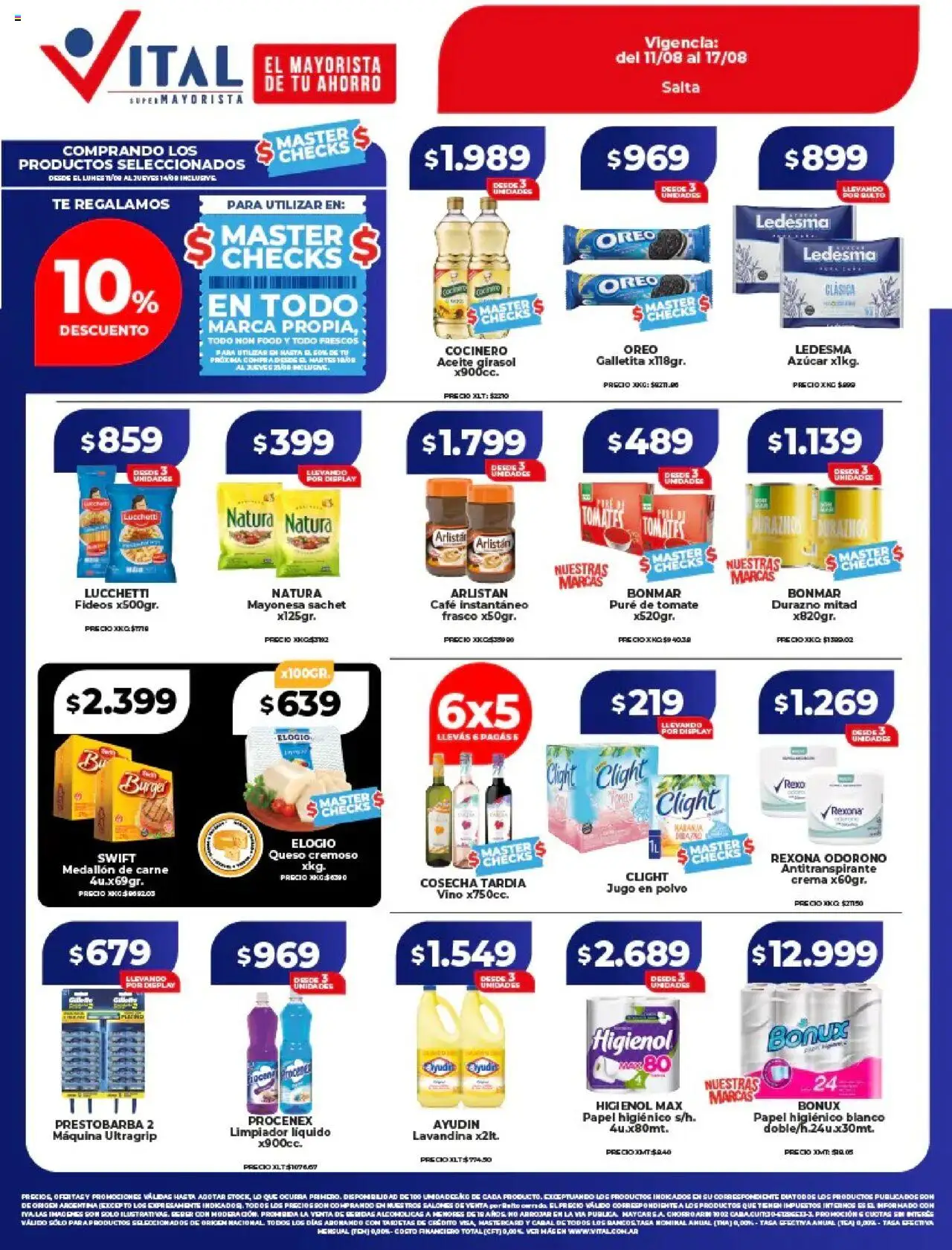 Vital ofertas - Salta │ válido desde el 11.08.2025 | Página: 1 | Productos: Durazno, Queso, Jugo, Tomates