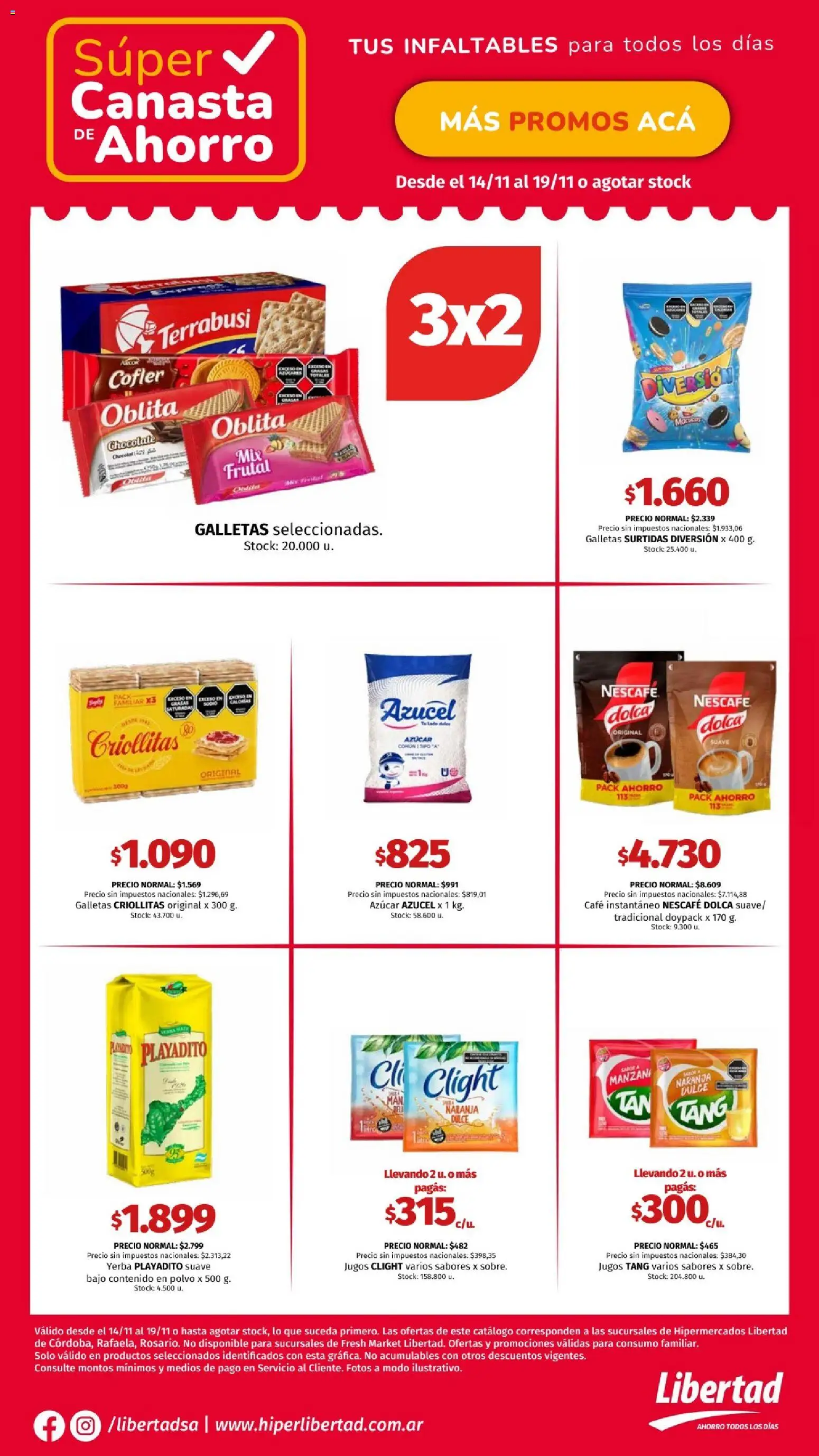 Hipermercado Libertad catálogo │ válido desde el 14.11.2025 | Página: 5 | Productos: Azucar, Chocolate, Galletas, Canasta