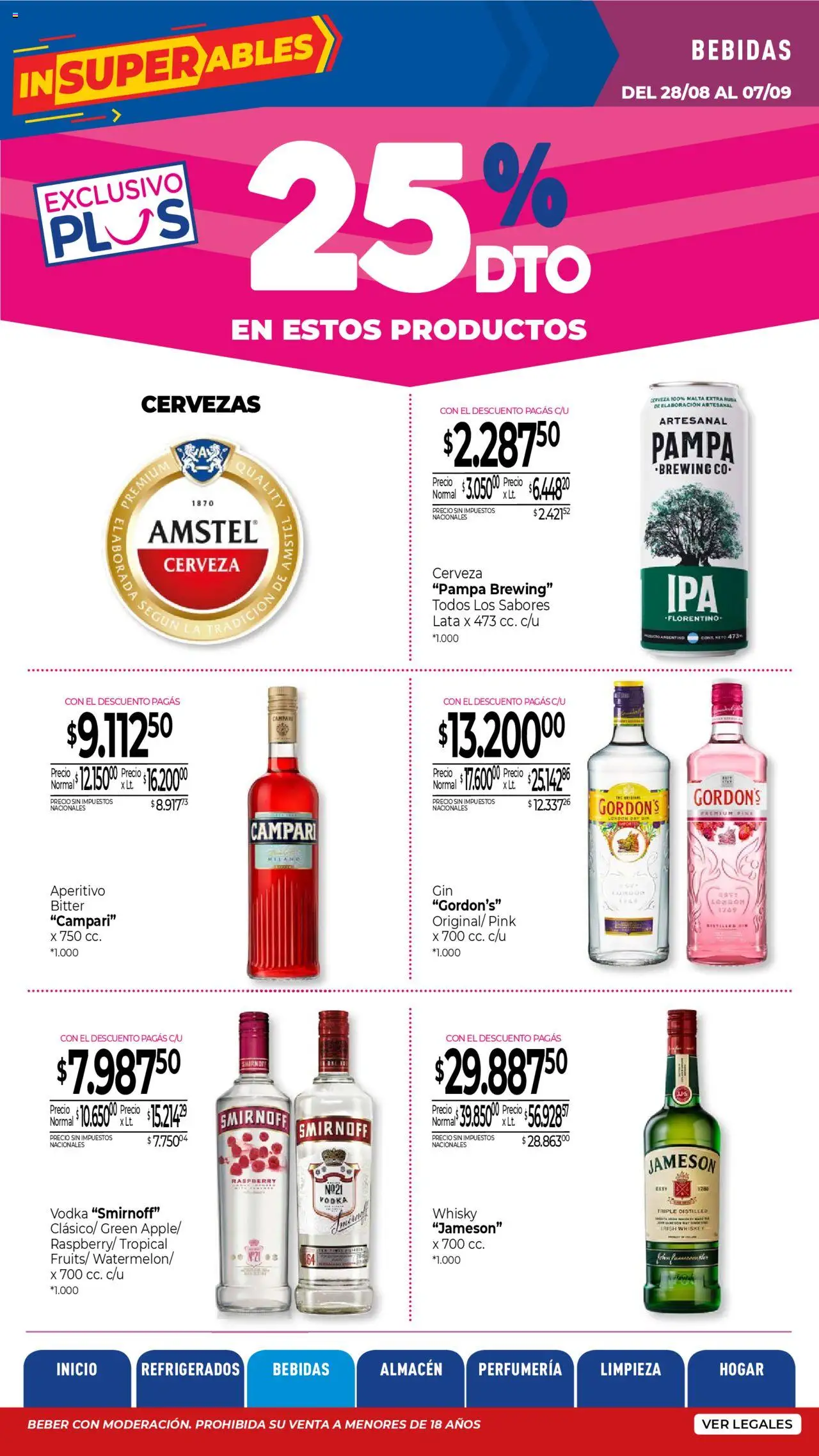 La Anonima Insuperables │ válido desde el 28.08.2025 | Página: 10 | Productos: Vodka, Whisky, Gin, Whiskey